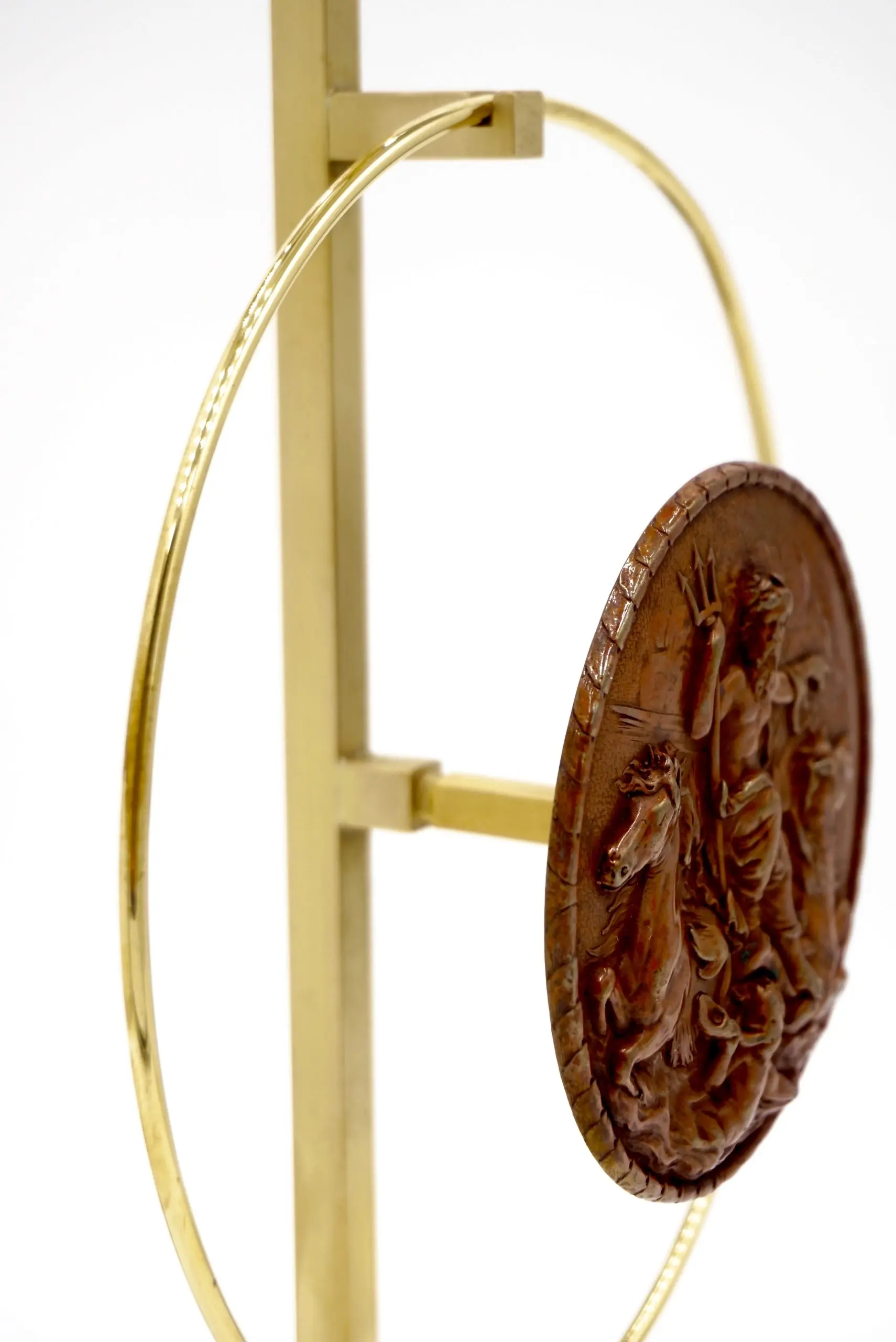 "Masterpieces of light" brass table lamp with Van Vianen copper sculpture XVII° — photo 12