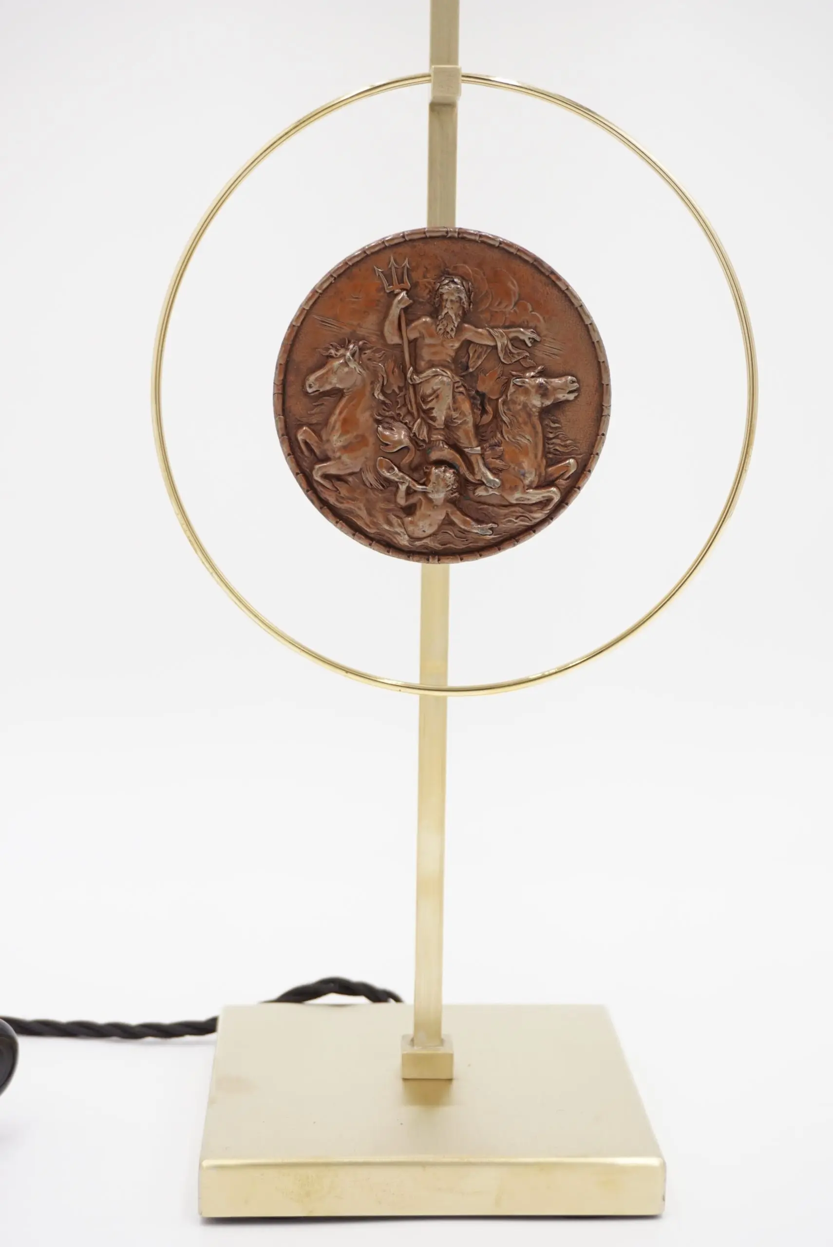 "Masterpieces of light" brass table lamp with Van Vianen copper sculpture XVII° — photo 17