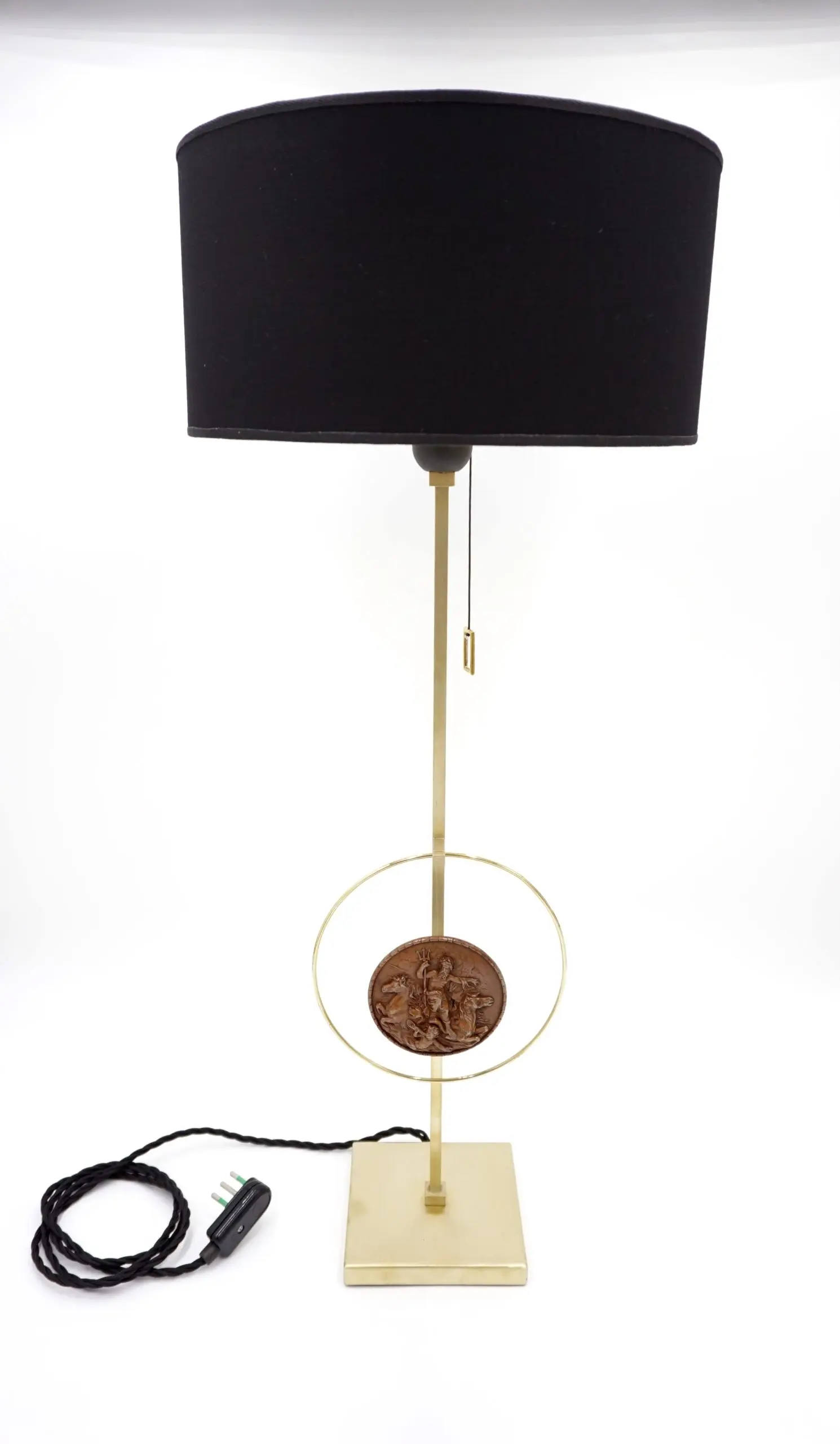 "Masterpieces of light" brass table lamp with Van Vianen copper sculpture XVII° — photo 16