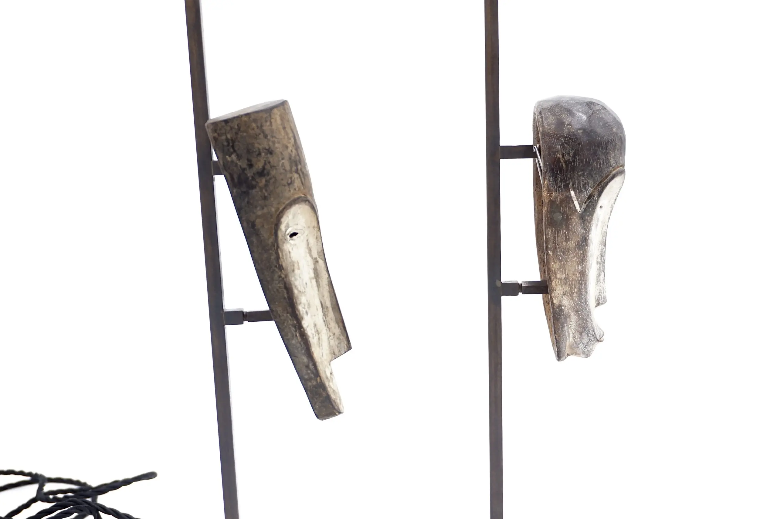"Masterpieces of Light" pair of cubist table lamps with Fang Ngil masks, 1910 — photo 7