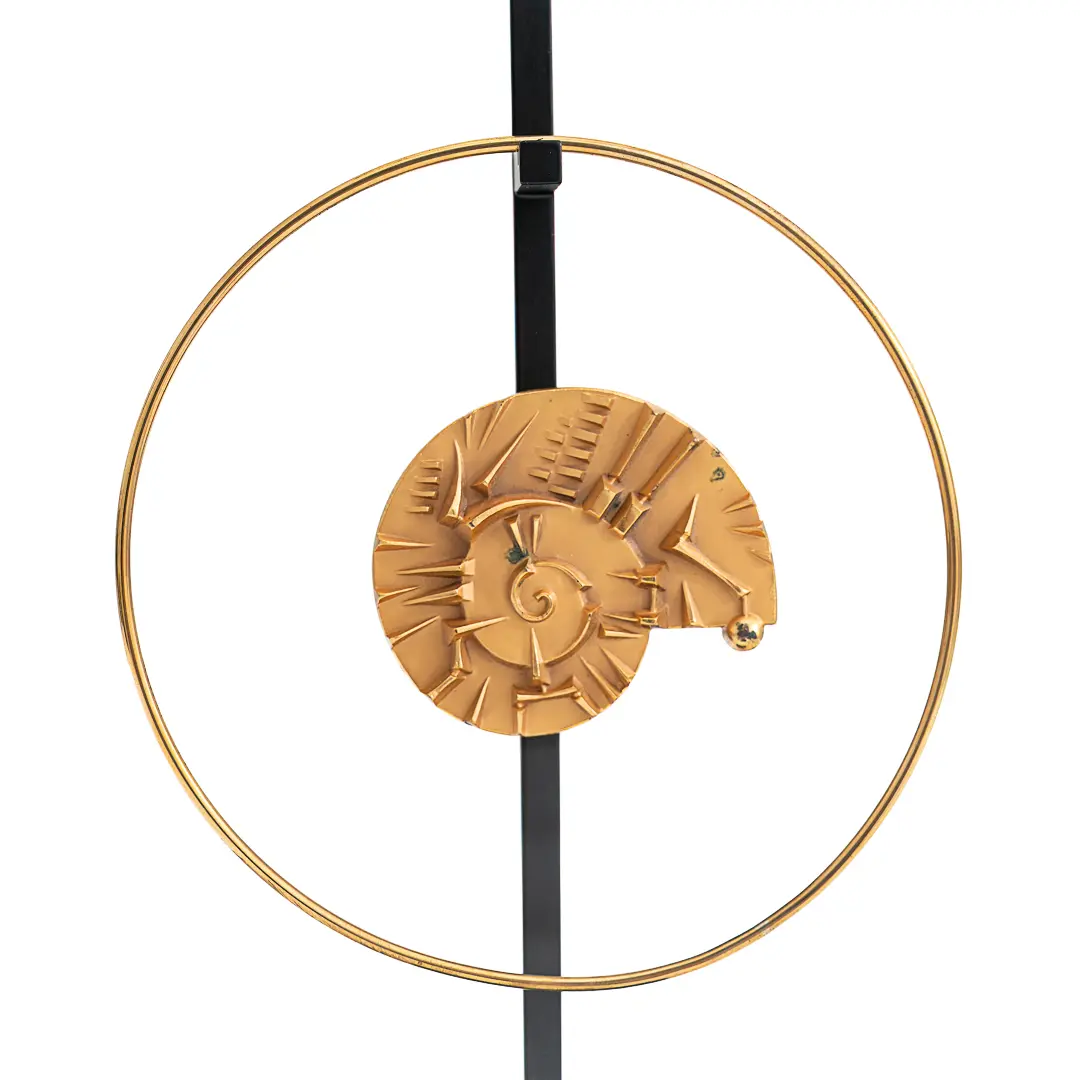 "Masterpieces of lights" pair of table lamps with A.Pomodoro bronze, 1985 — photo 5