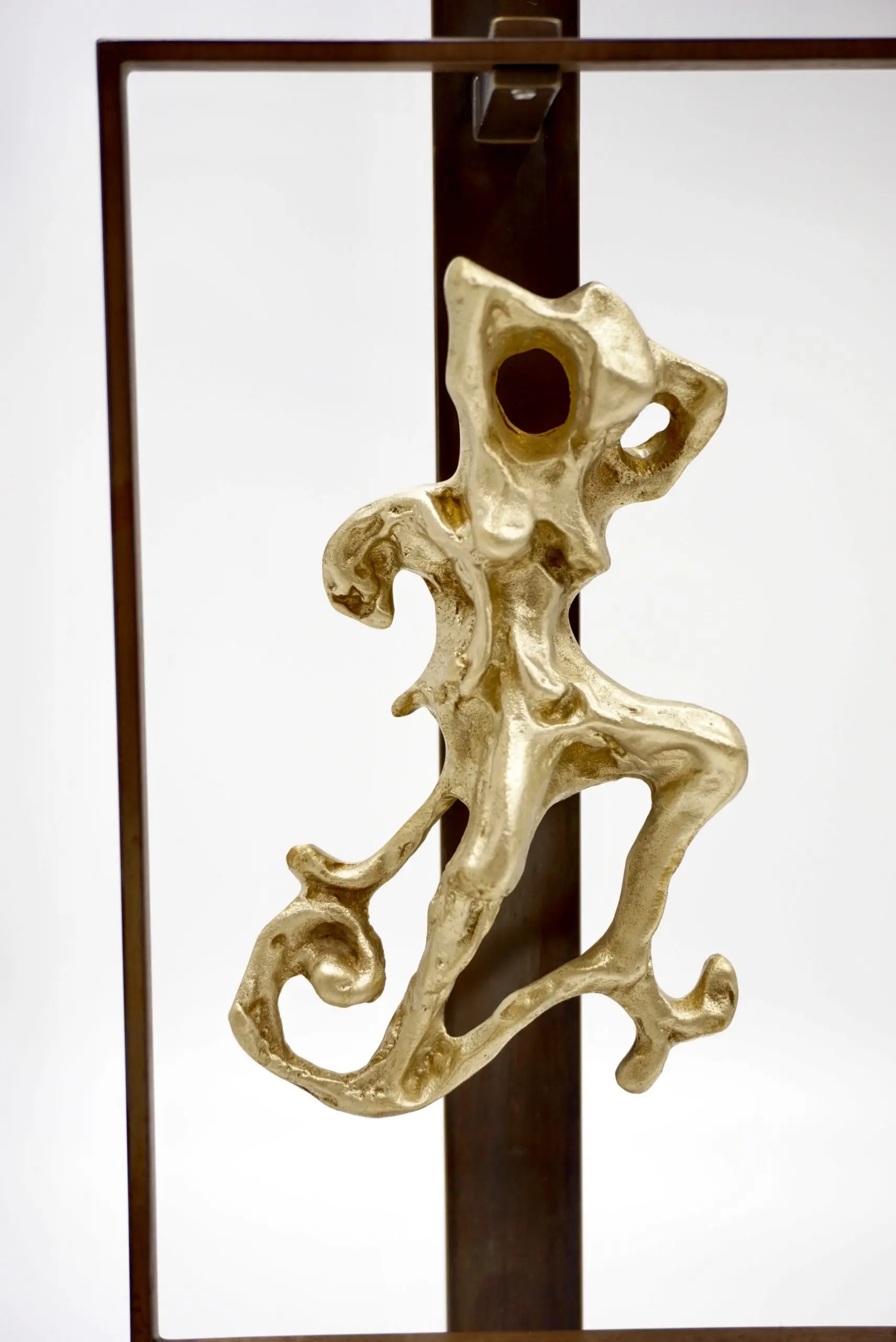 Pair of LUCIO FONTANA sculptures bronze female figures table lamps, 1950-2021 — photo 5