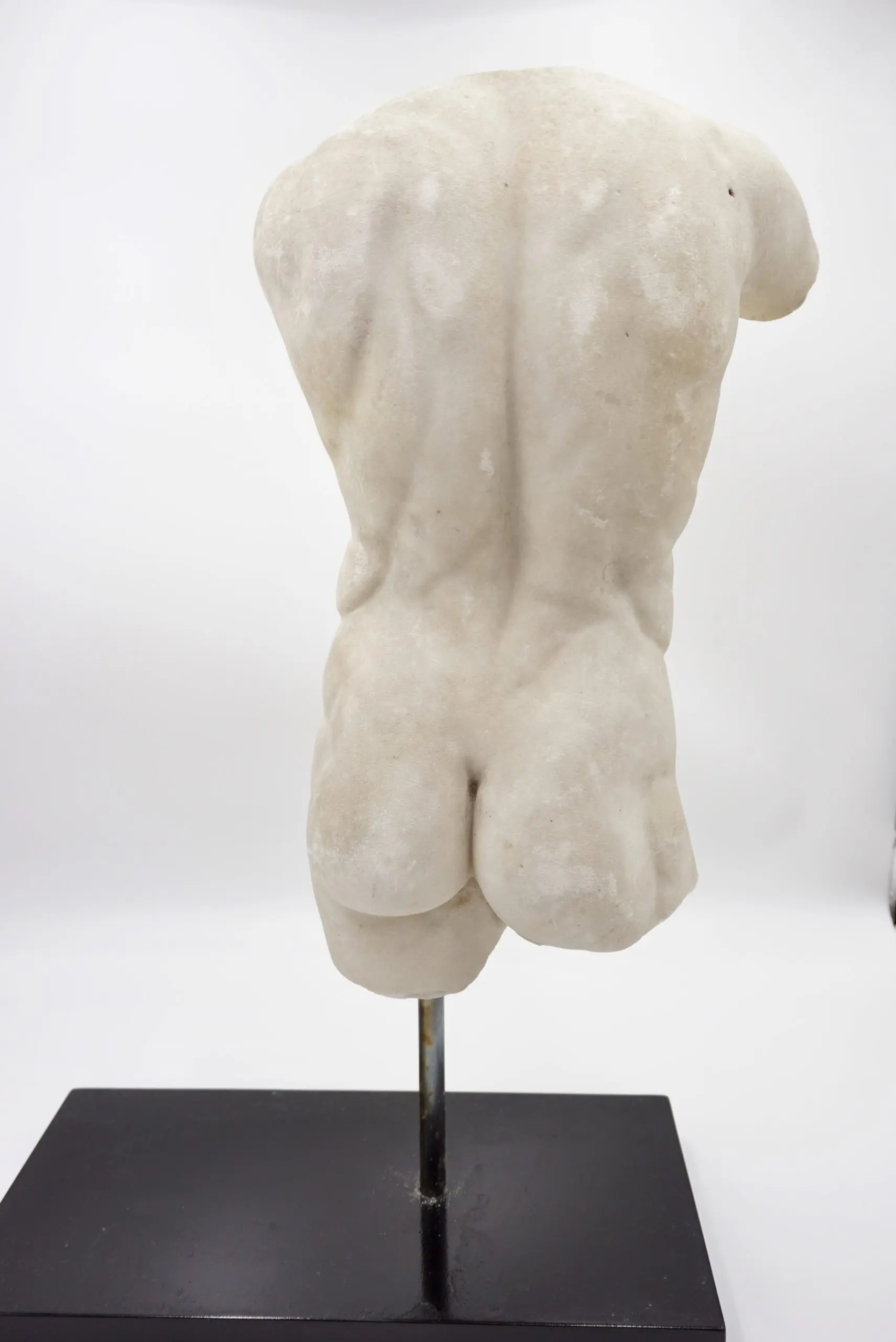 Antique Apoxyomenos male marble torso sculpture, white Carrara marble, XIX sec. — photo 14