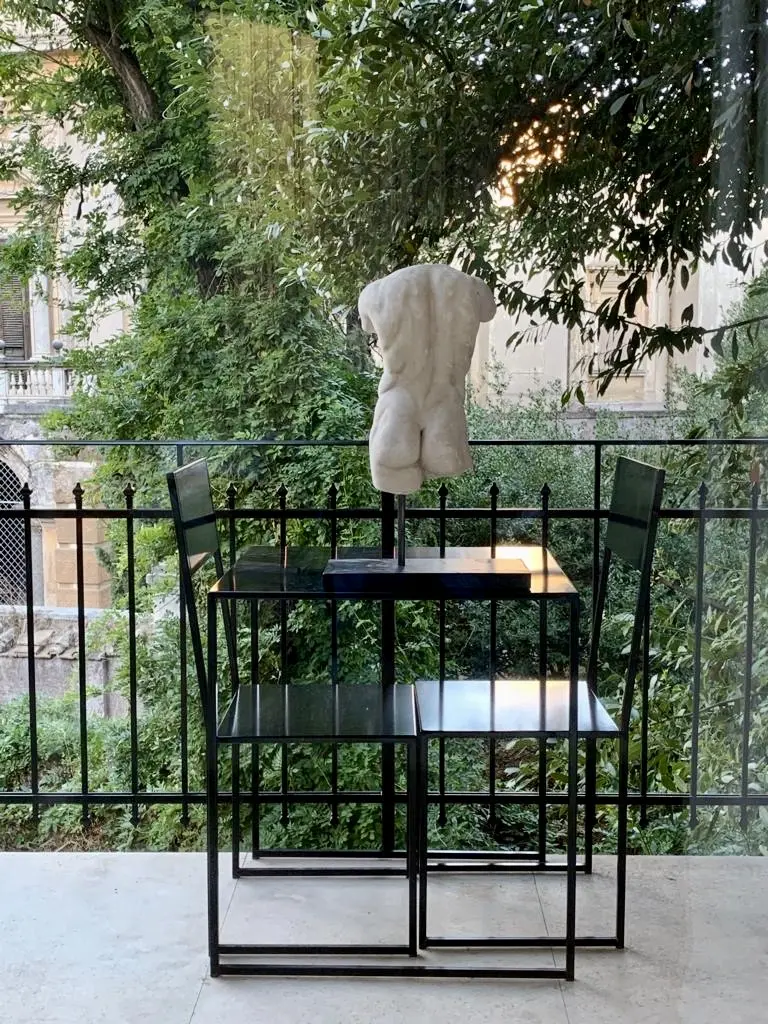 Antique Apoxyomenos male marble torso sculpture, white Carrara marble, XIX sec. — photo 22