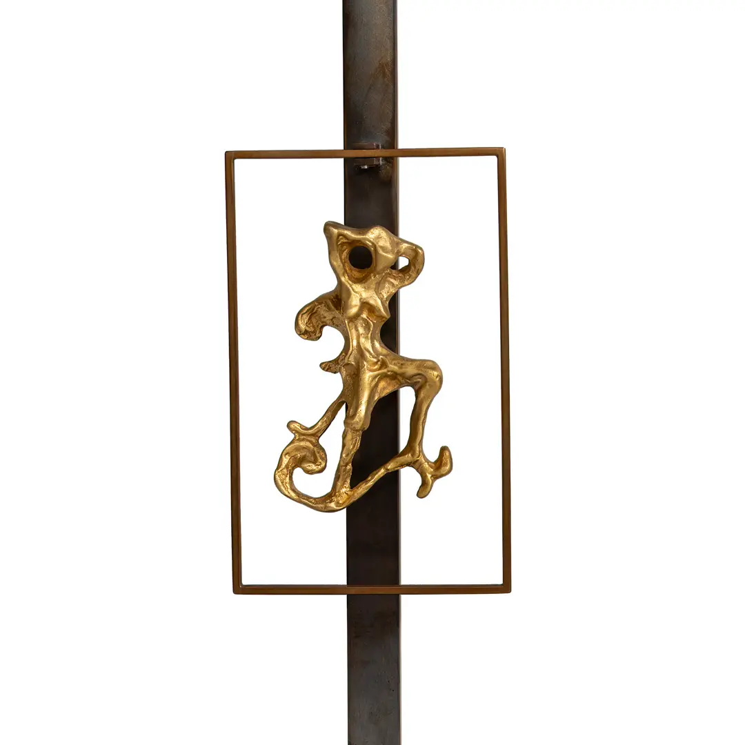 Lucio Fontana Sculpture Bronze for Borsani Fixed in Table Lamp, 1950 — Lucio Fontana