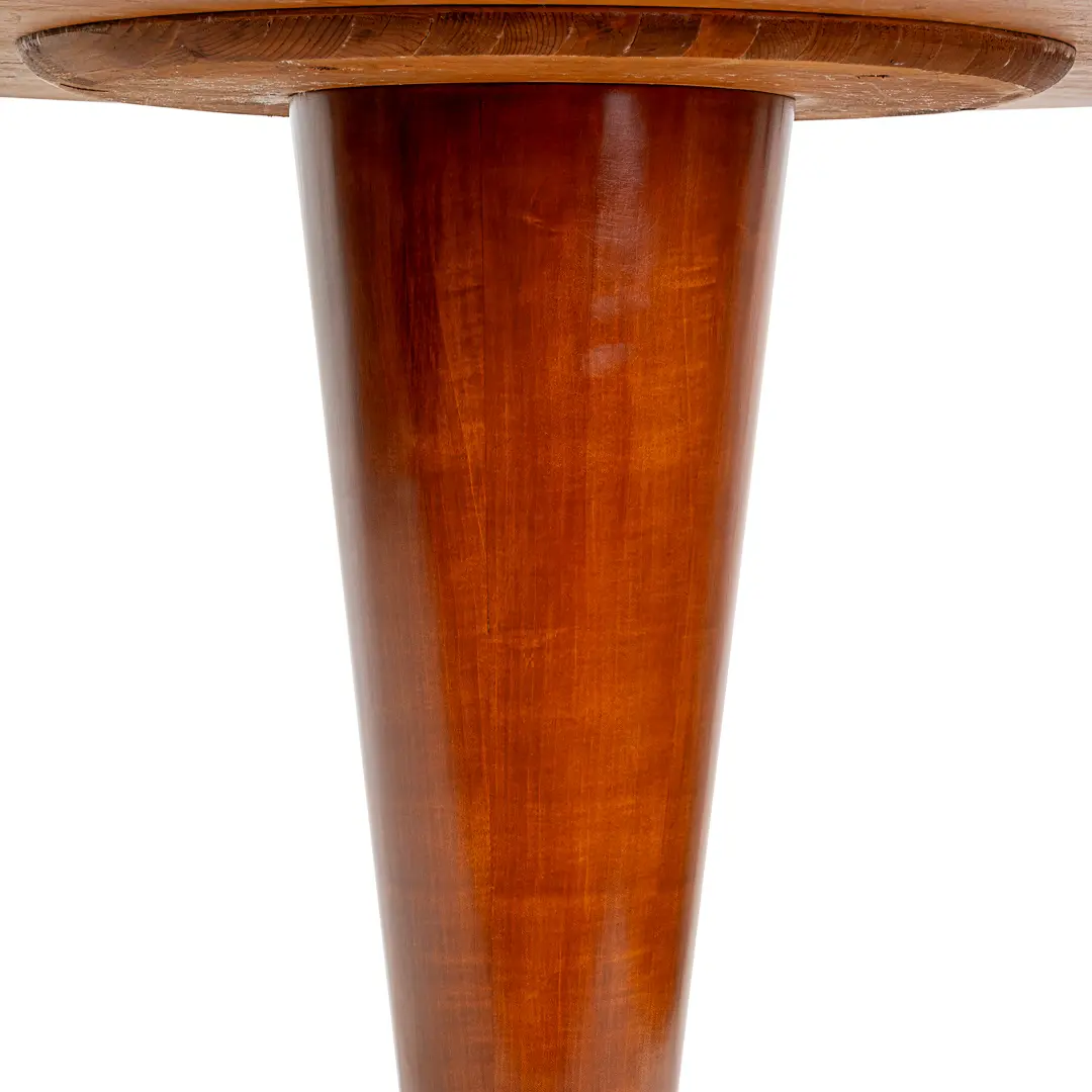 rare maple and brass round center table by I.S.A. Bergamo 1950 — photo 5