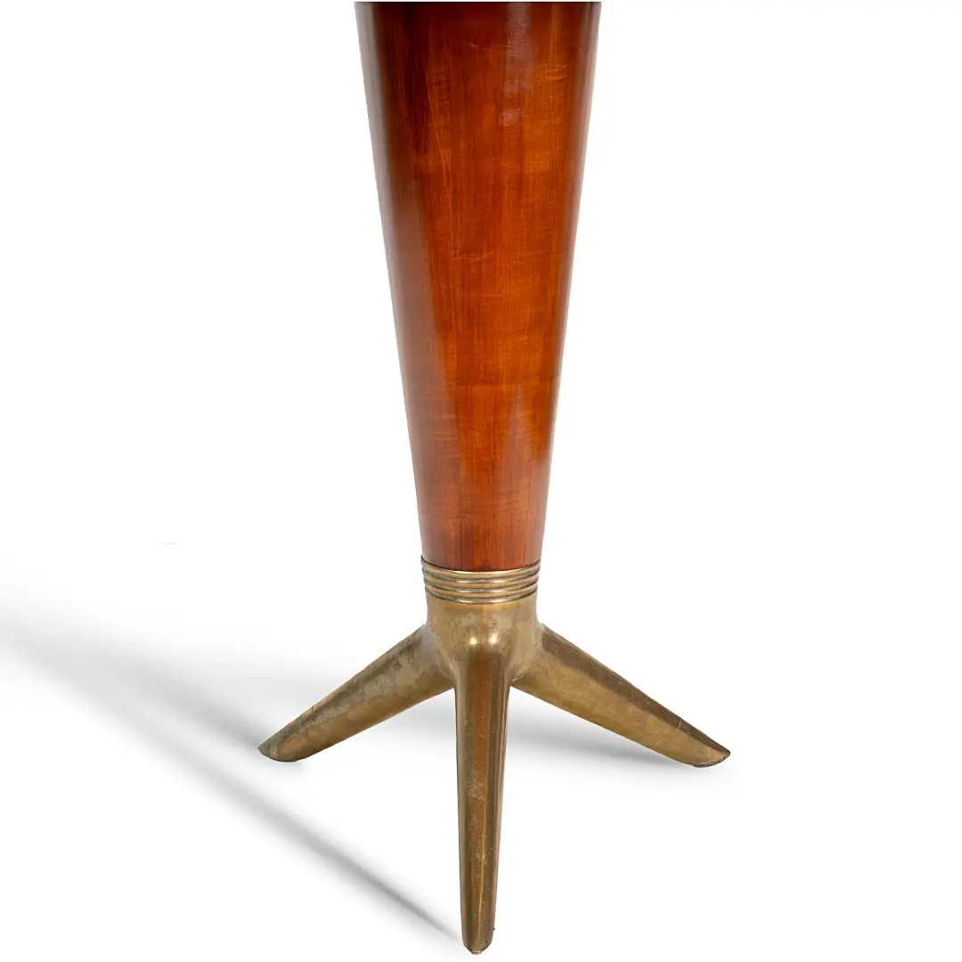 rare maple and brass round center table by I.S.A. Bergamo 1950 — photo 6