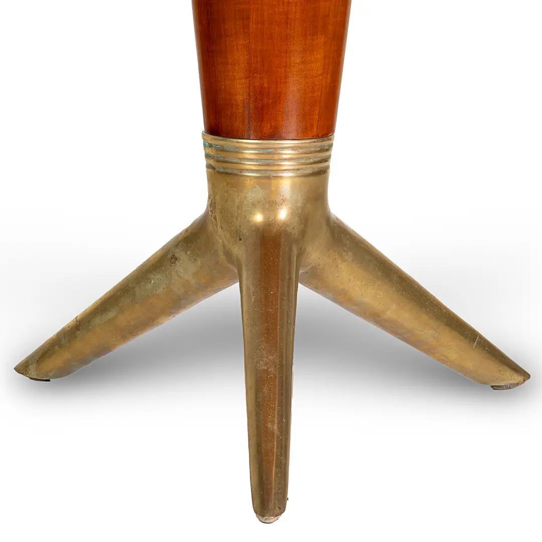 rare maple and brass round center table by I.S.A. Bergamo 1950 — photo 4