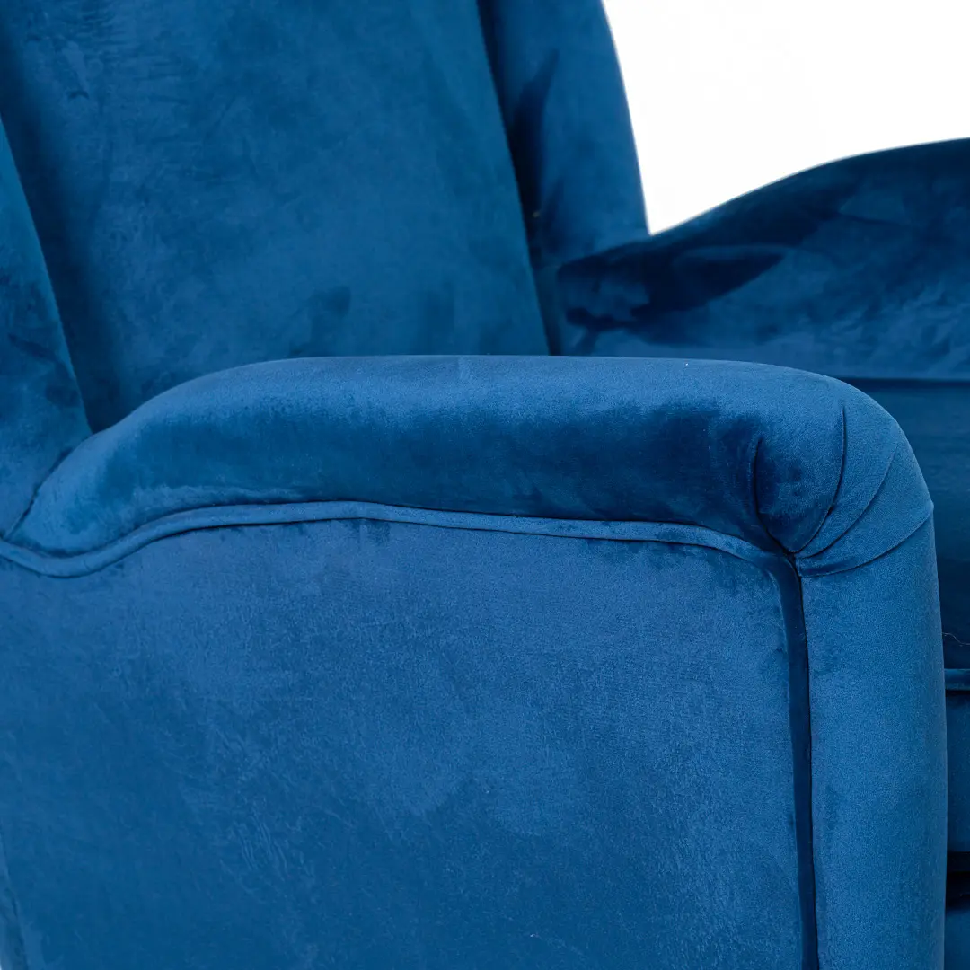 pair of blu velvet Gio Ponti bergere wingback armchairs by ISA, 1950 — photo 13