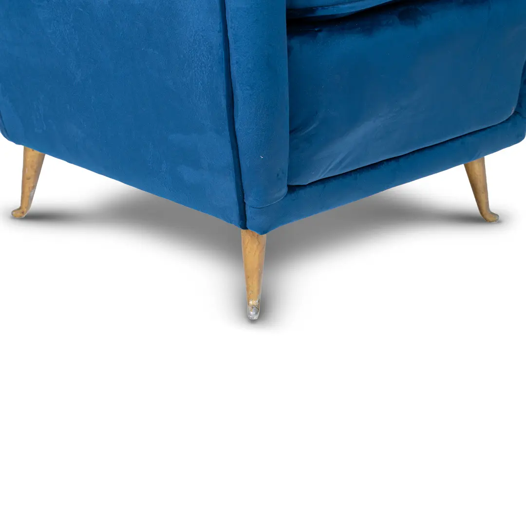 pair of blu velvet Gio Ponti bergere wingback armchairs by ISA, 1950 — photo 11