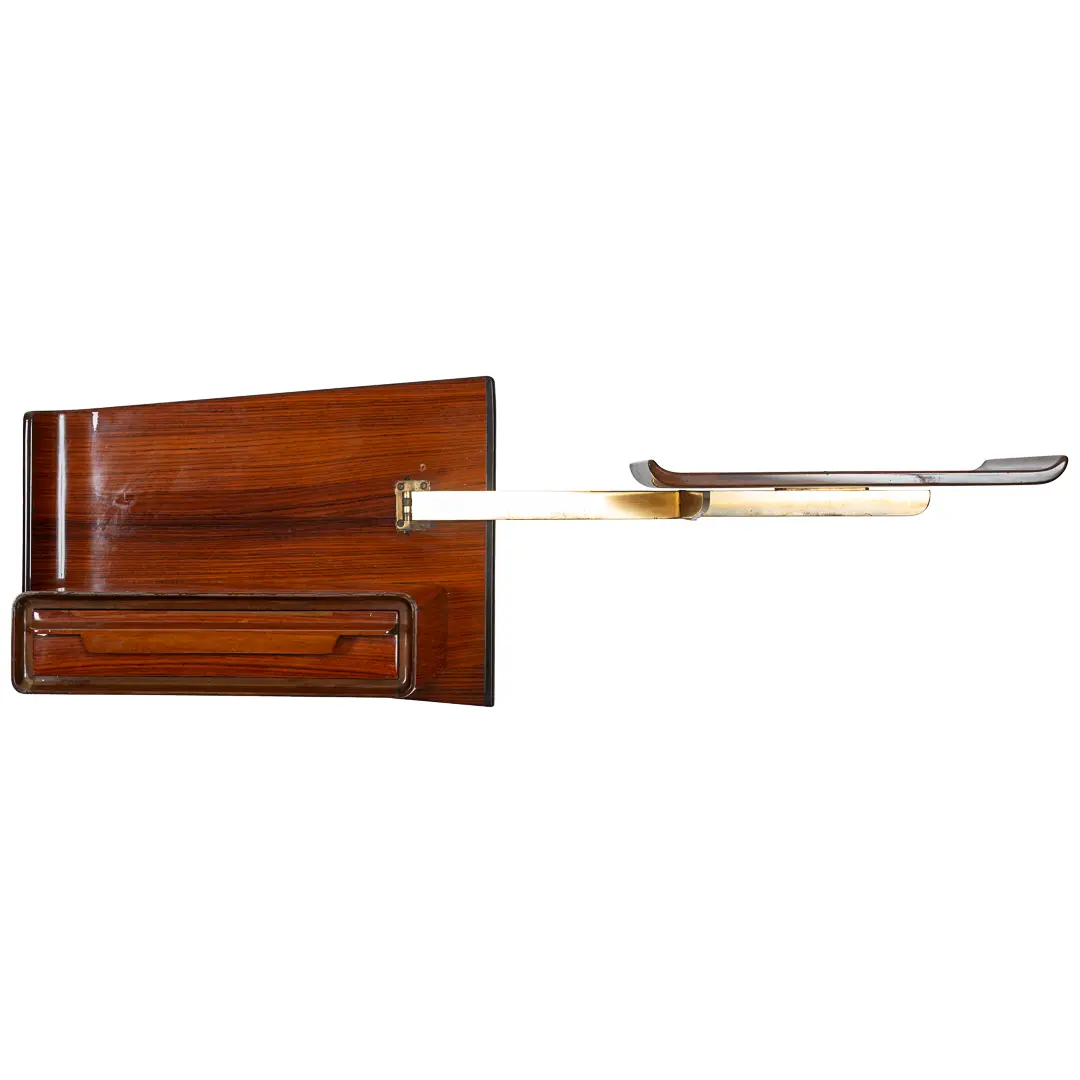 pair of unique rosewood hanging Cavatorta bedside tables, adjustable shelfs 1950 — image 2