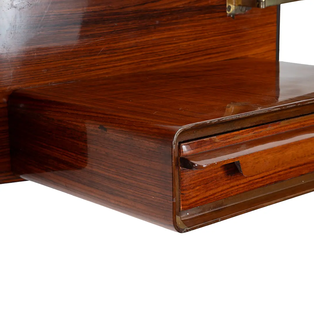pair of unique rosewood hanging Cavatorta bedside tables, adjustable shelfs 1950 — photo 6