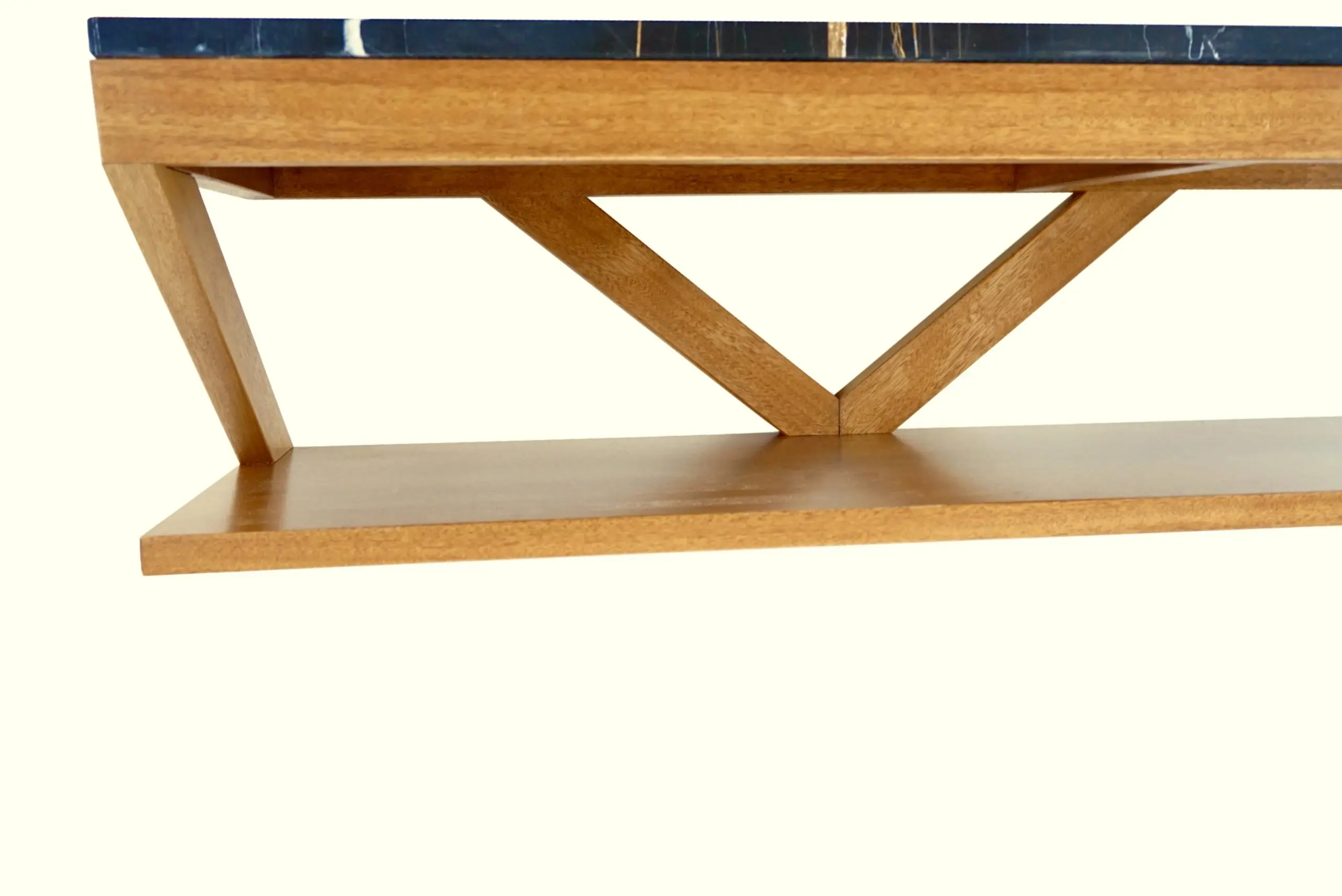 Lorenzo Ciompi "DAFNE" console wall mounted noir doree marble,teak contemporary — photo 5