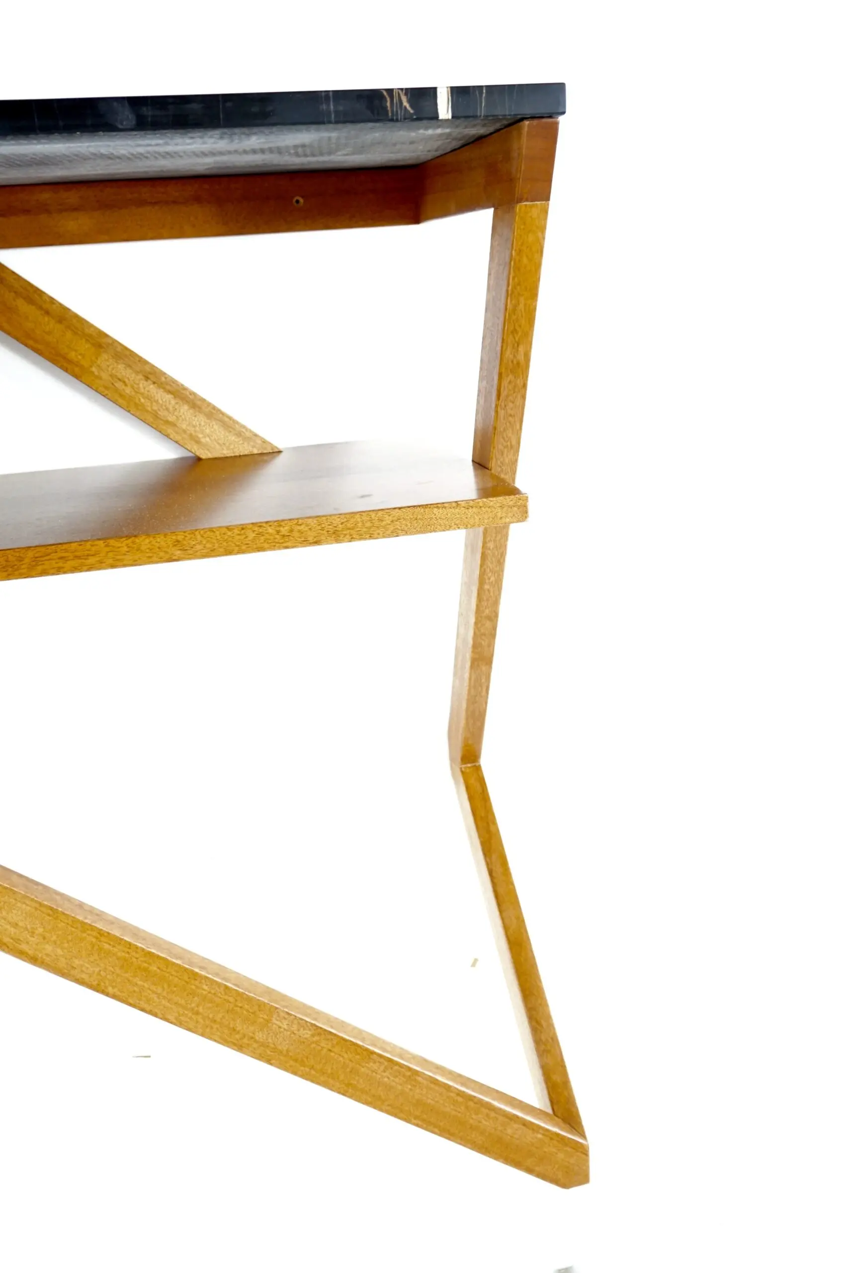 Lorenzo Ciompi "DAFNE" console wall mounted noir doree marble,teak contemporary — photo 8