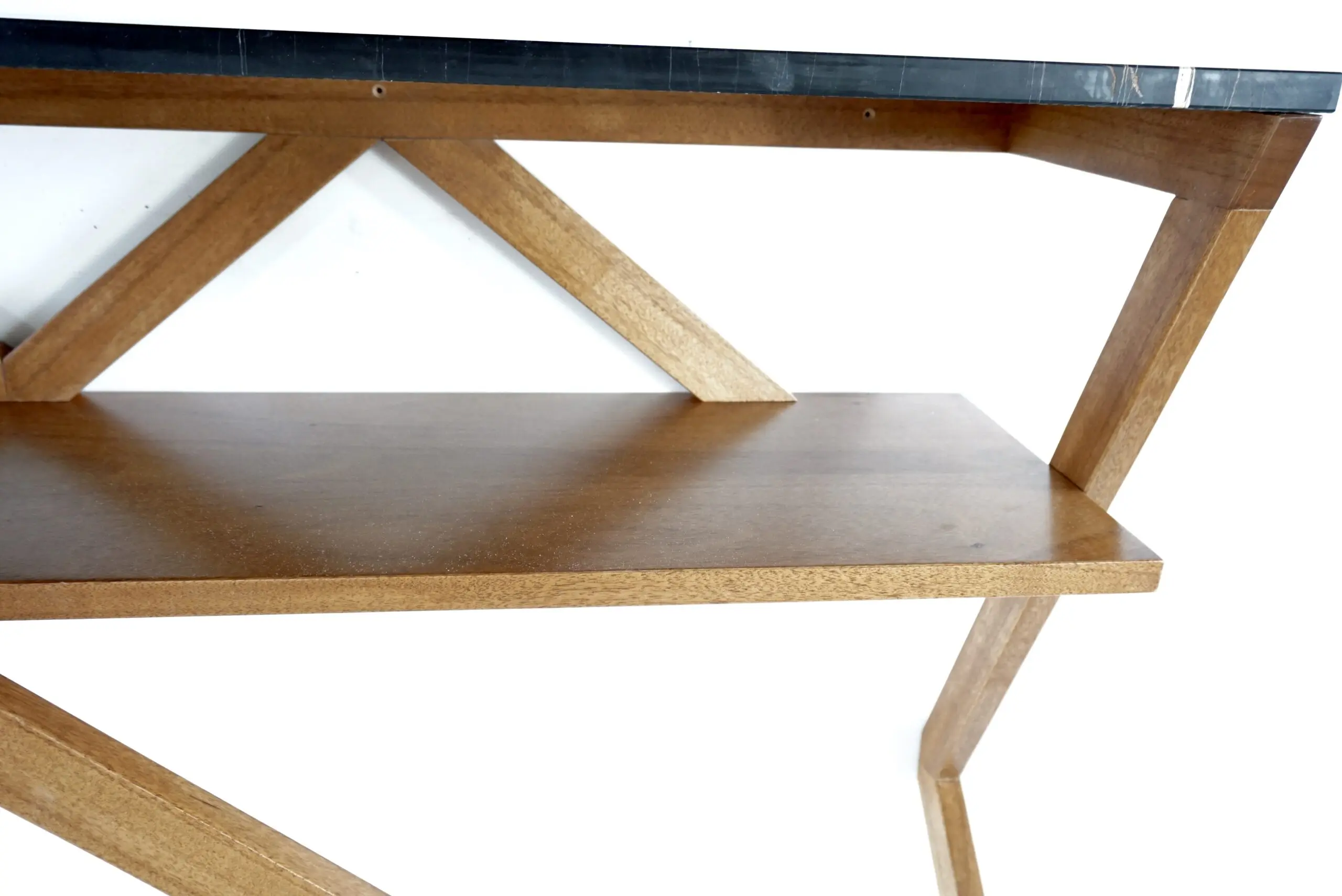 Lorenzo Ciompi "DAFNE" console wall mounted noir doree marble,teak contemporary — photo 9