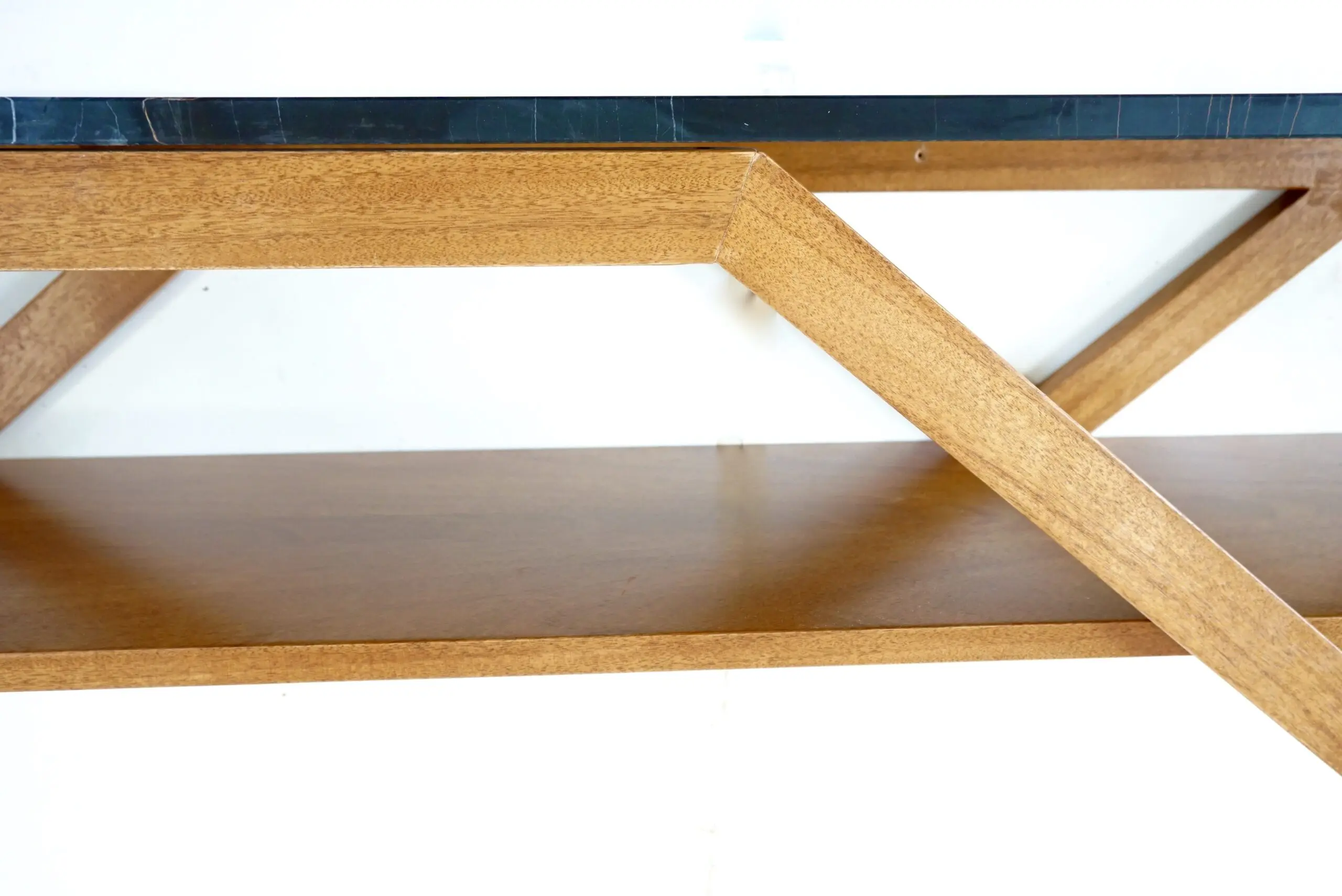 Lorenzo Ciompi "DAFNE" console wall mounted noir doree marble,teak contemporary — photo 10
