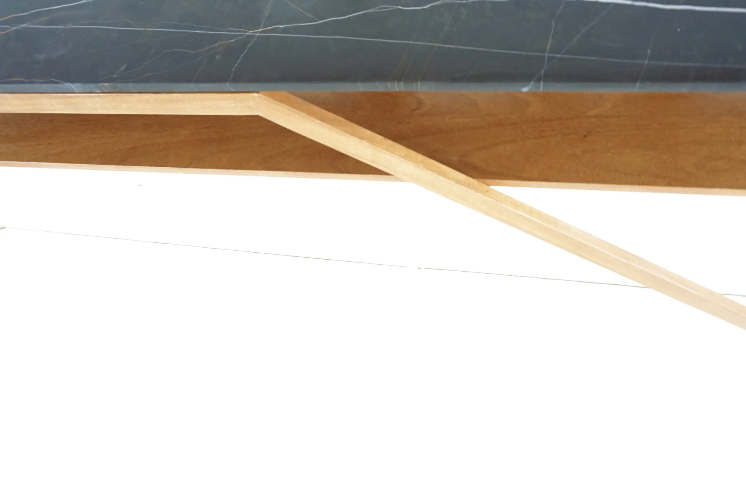 Lorenzo Ciompi "DAFNE" console wall mounted noir doree marble,teak contemporary — photo 18