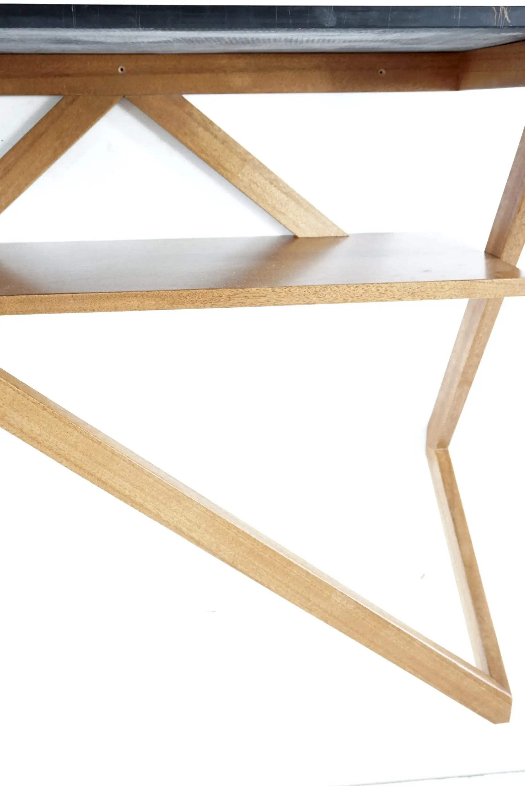 Lorenzo Ciompi "DAFNE" console wall mounted noir doree marble,teak contemporary — photo 7