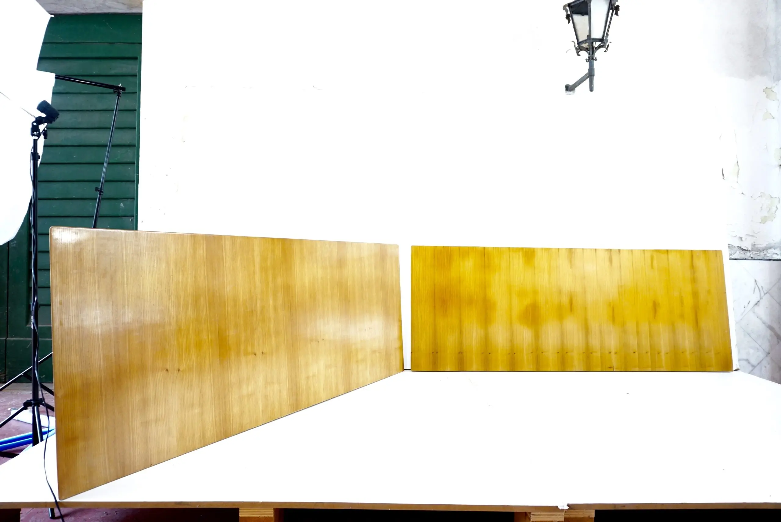 pair of large Gio Ponti cherrywood boiserie panels from Hotel Royal, Naples 1955 — image 3