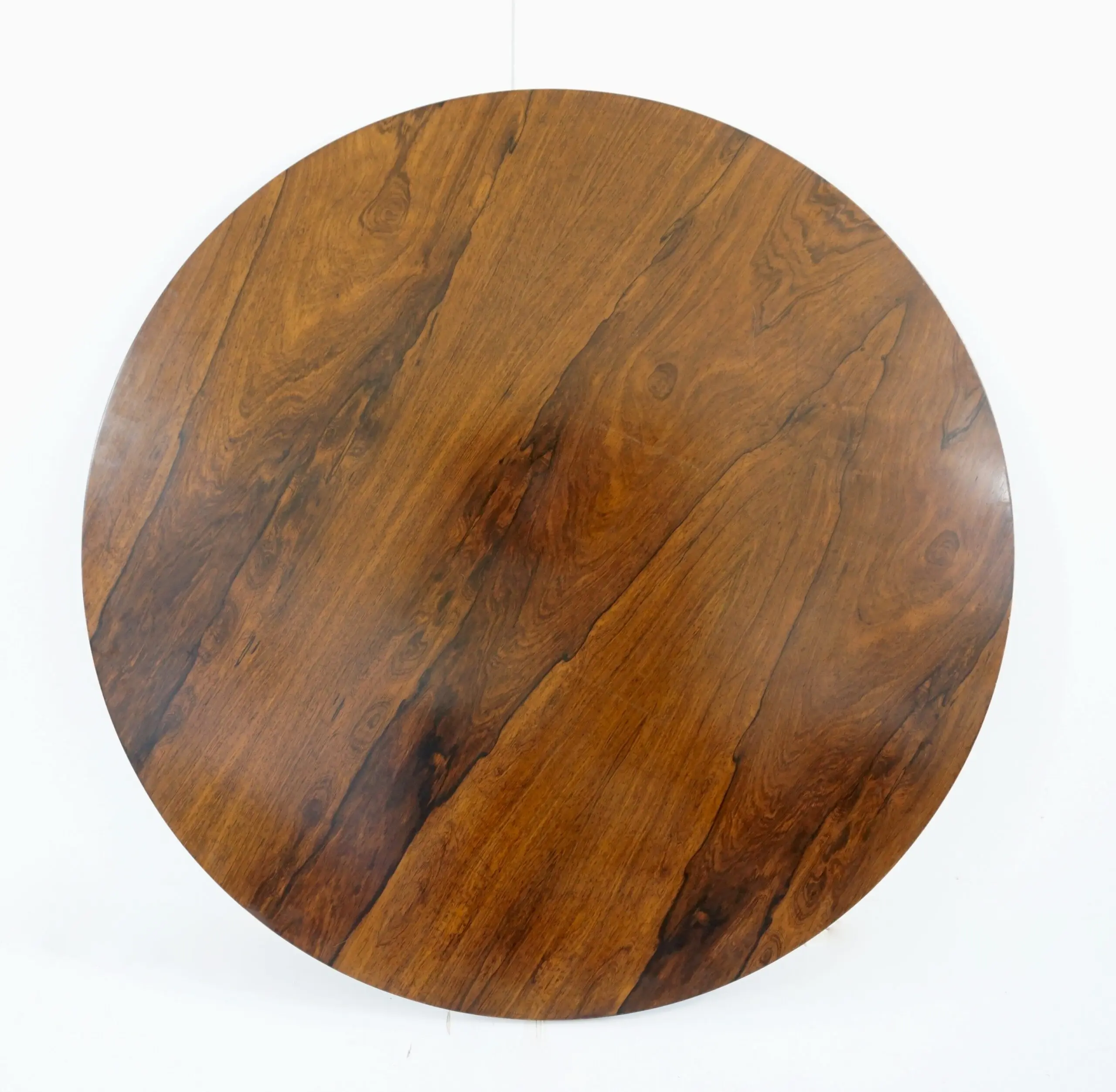 stunning  Carlo De Carli large wood veneer round pedestal dining table, 1960 — photo 13