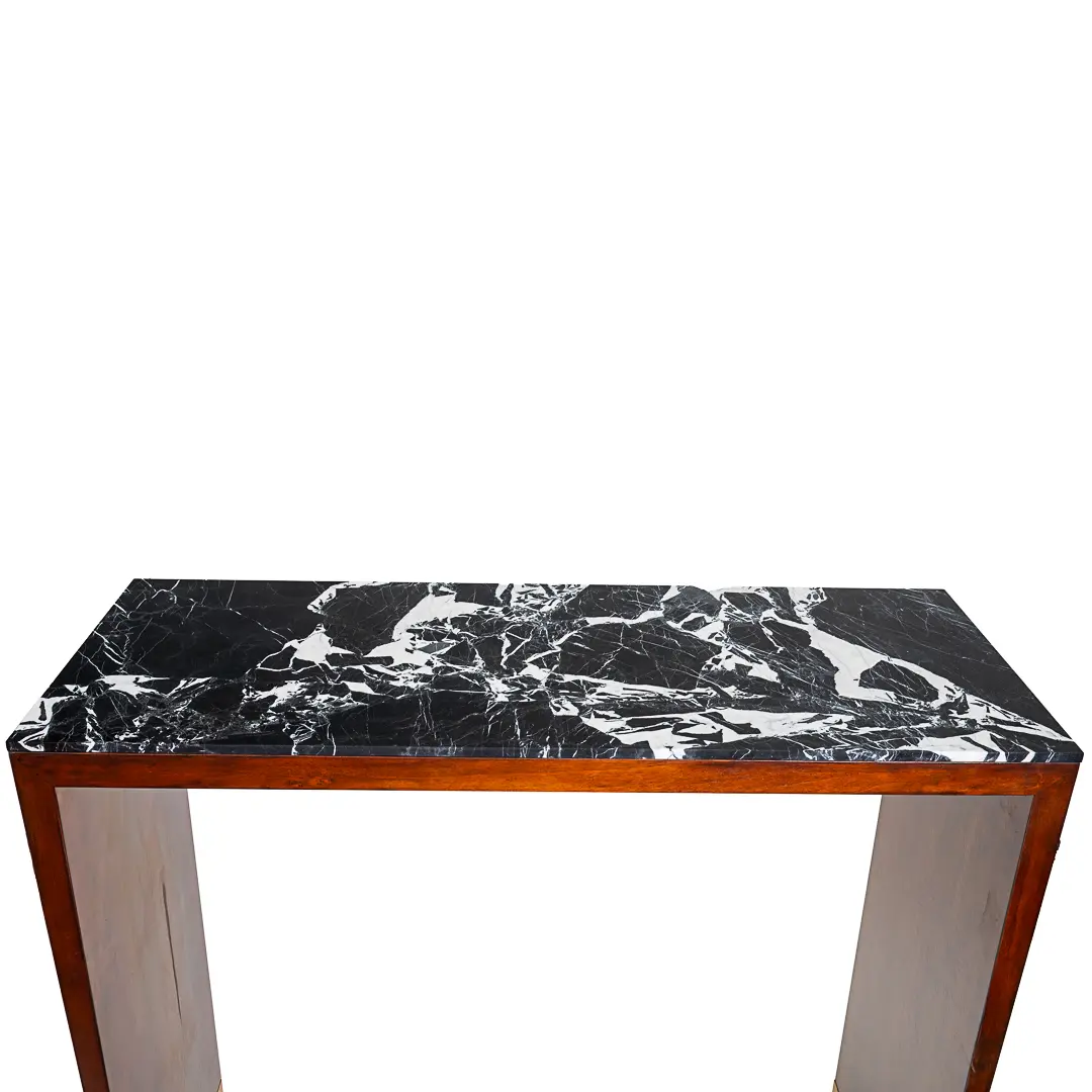 pair of C&U Lorenzo Ciompi wood, brass and marble console tables,Italy 2022 — photo 12