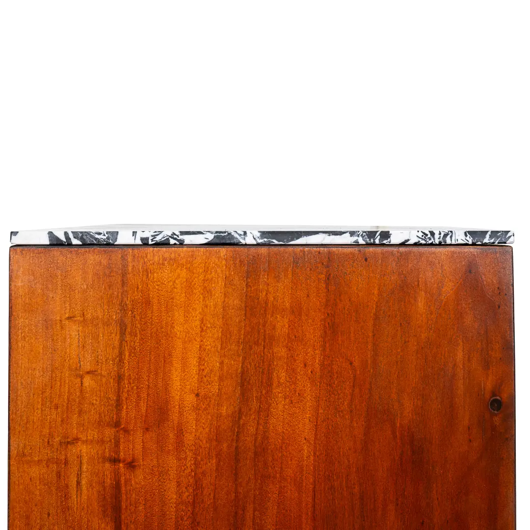 pair of C&U Lorenzo Ciompi wood, brass and marble console tables,Italy 2022 — photo 6