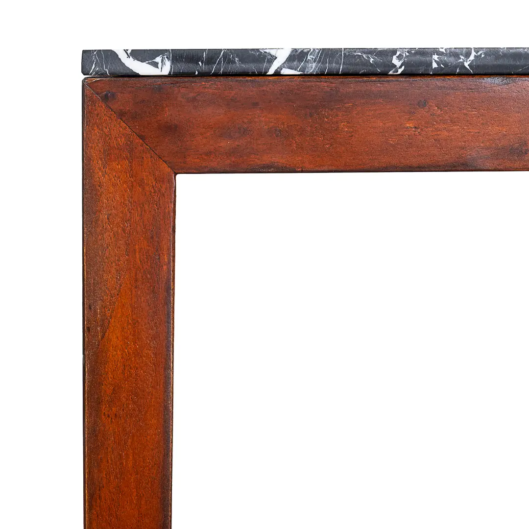 pair of C&U Lorenzo Ciompi wood, brass and marble console tables,Italy 2022 — photo 7