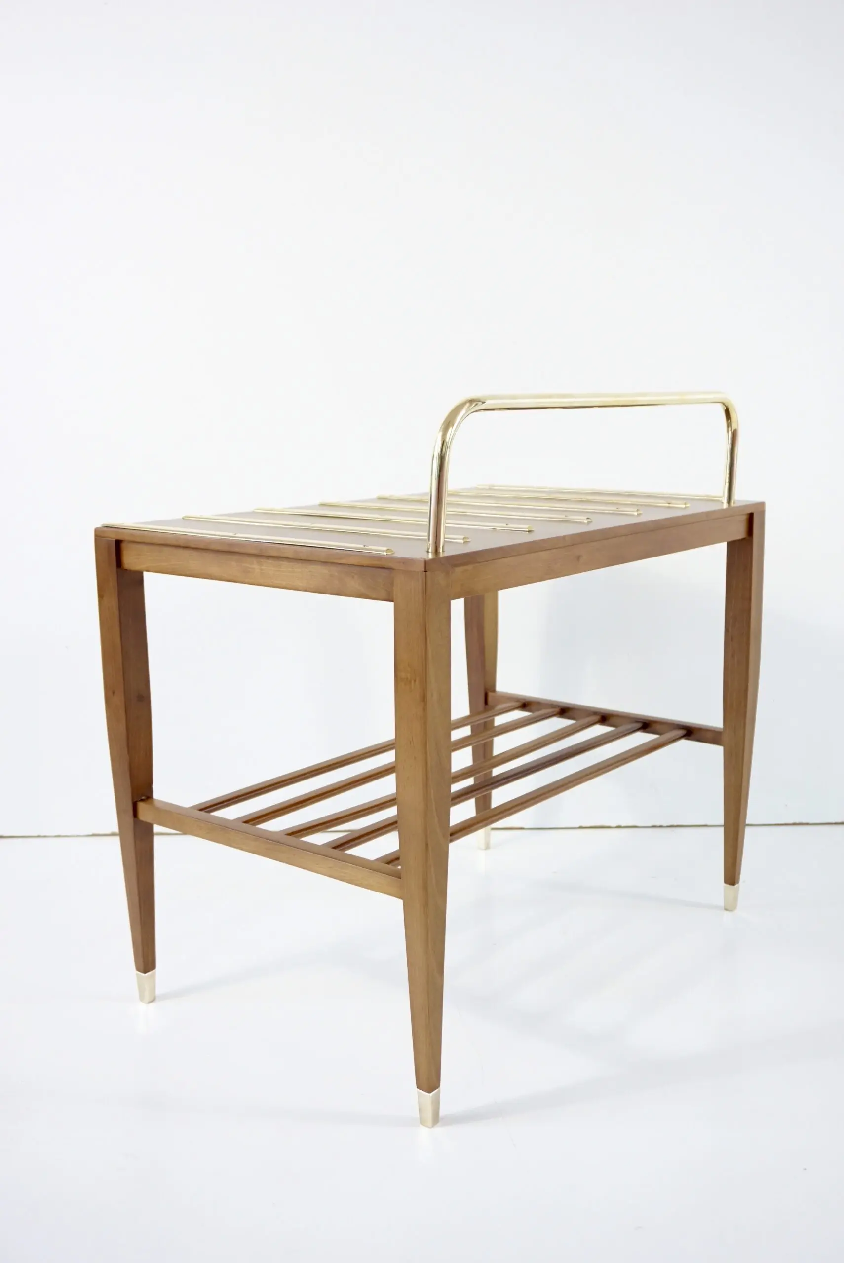 Gio Ponti Walnut Side Table, Luggage Rack for Hotel Royal Naples, 1955 — photo 11