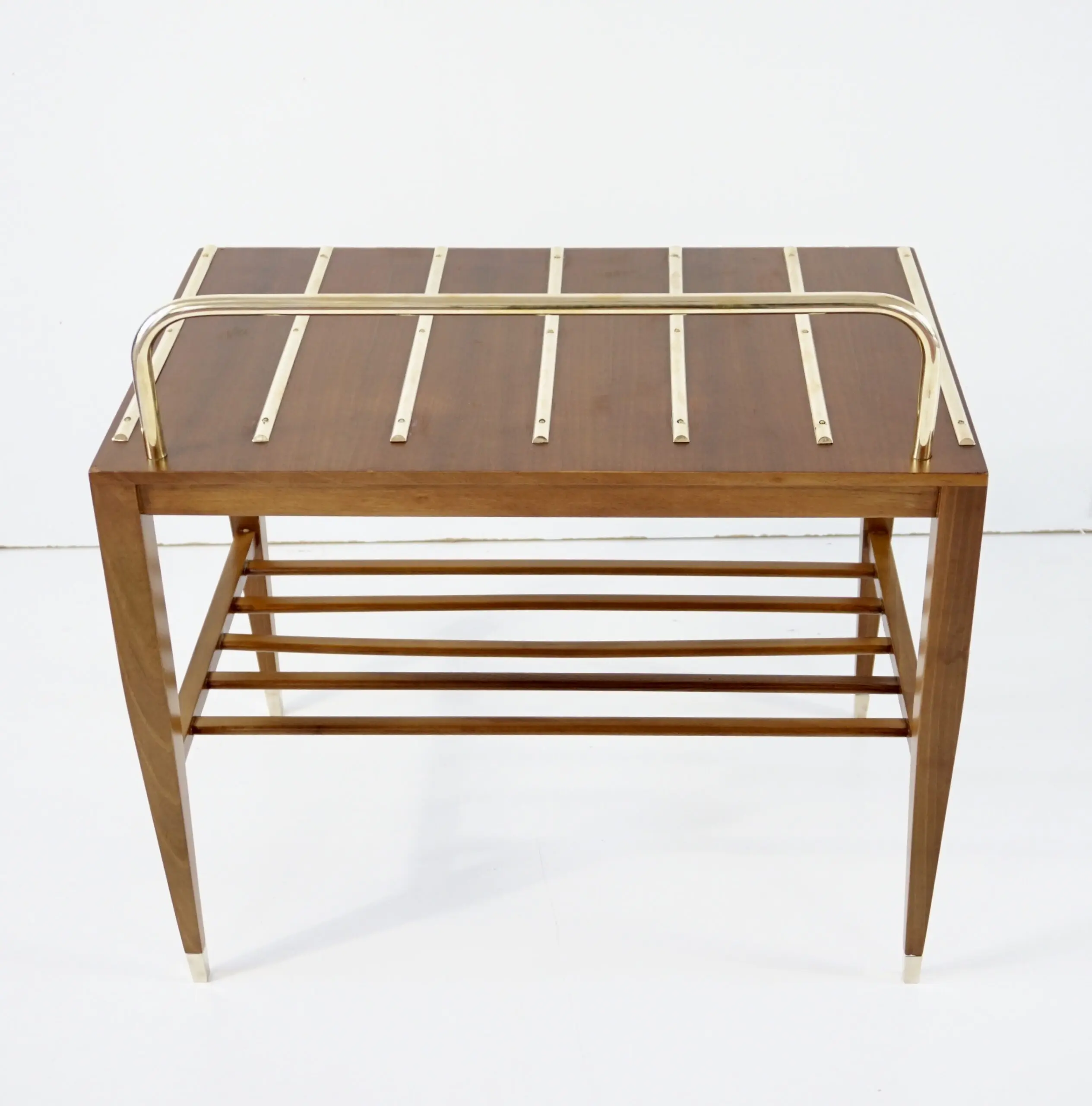 Gio Ponti Walnut Side Table, Luggage Rack for Hotel Royal Naples, 1955 — photo 16