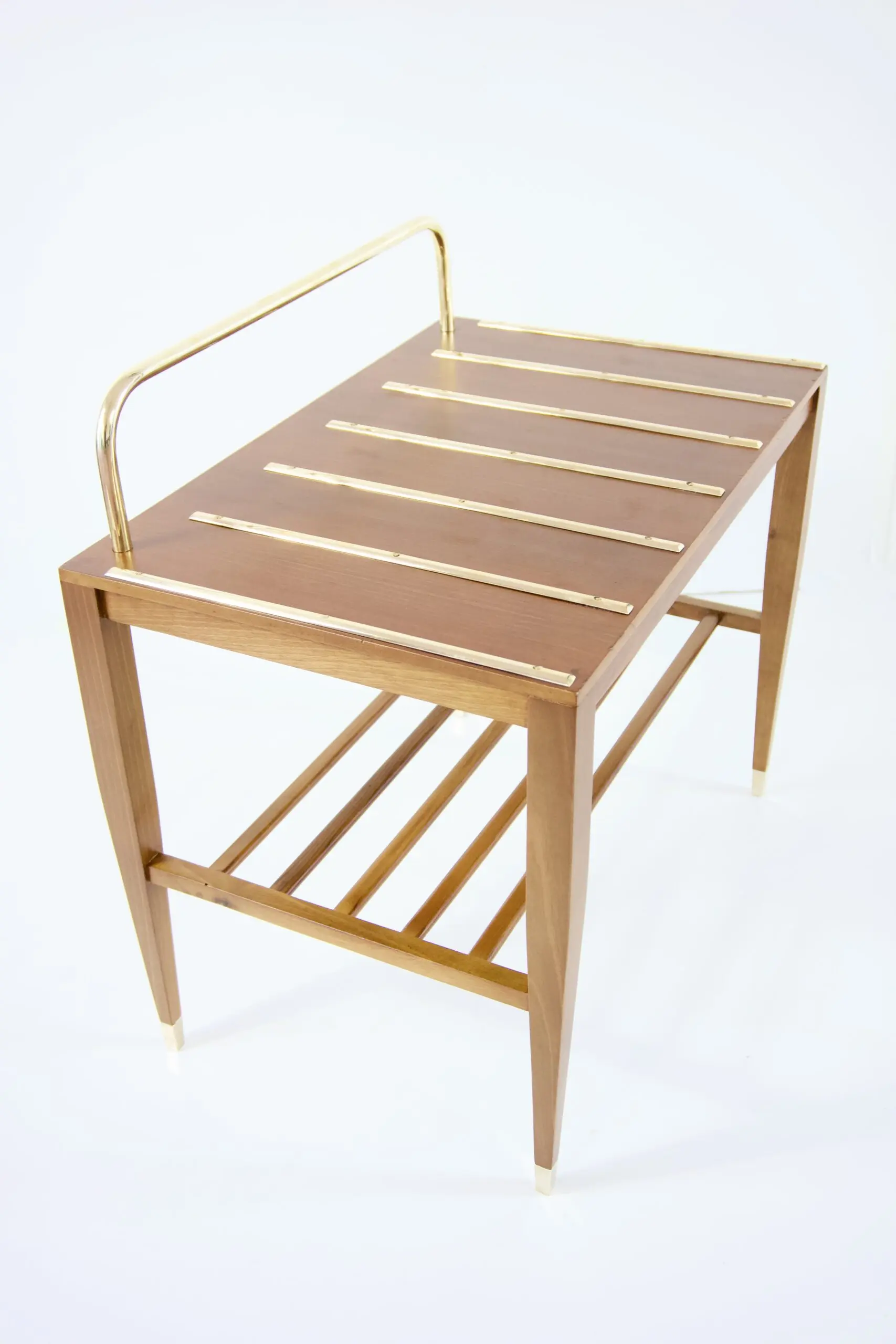 Gio Ponti Walnut Side Table, Luggage Rack for Hotel Royal Naples, 1955 — photo 10