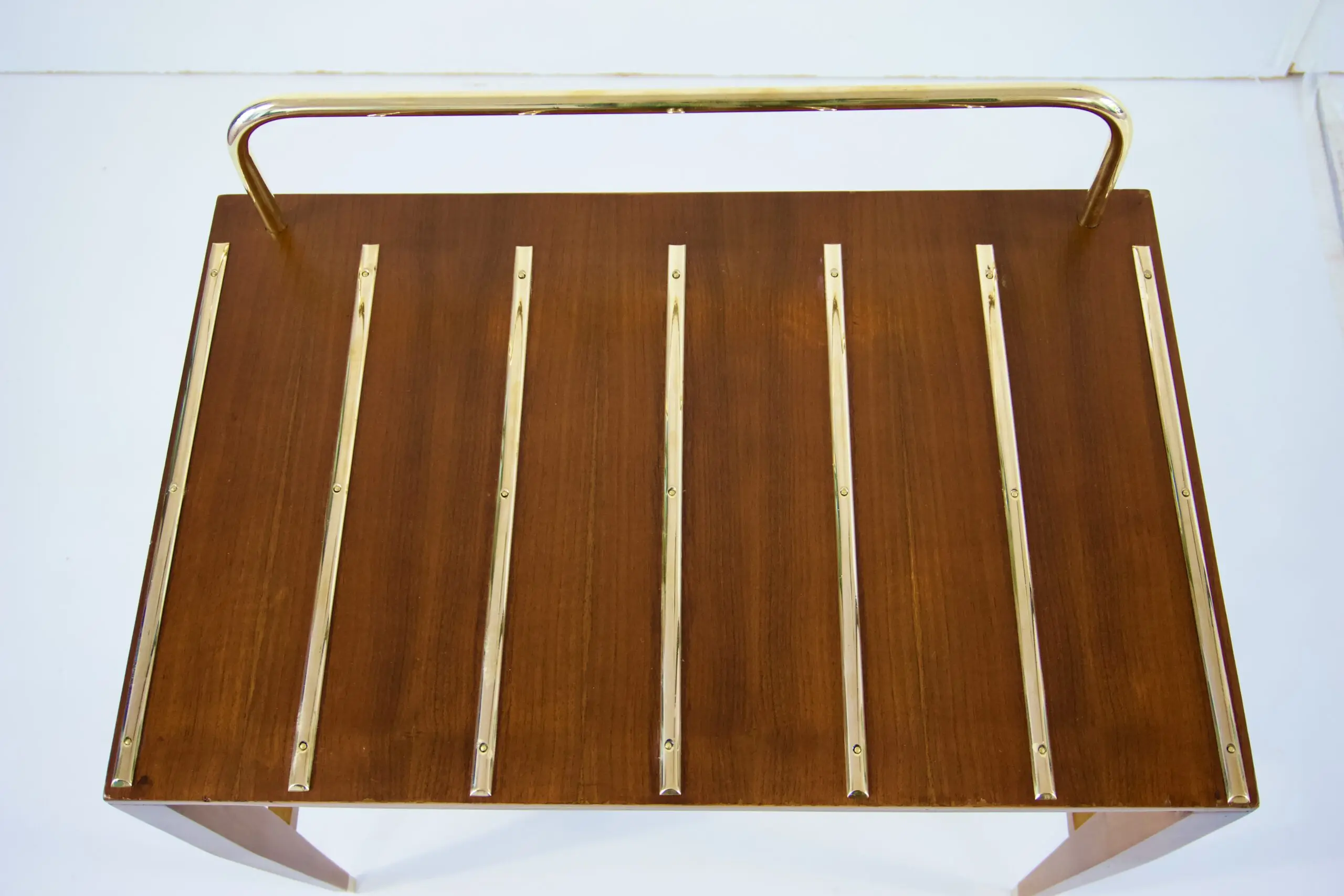 Gio Ponti Walnut Side Table, Luggage Rack for Hotel Royal Naples, 1955 — photo 4
