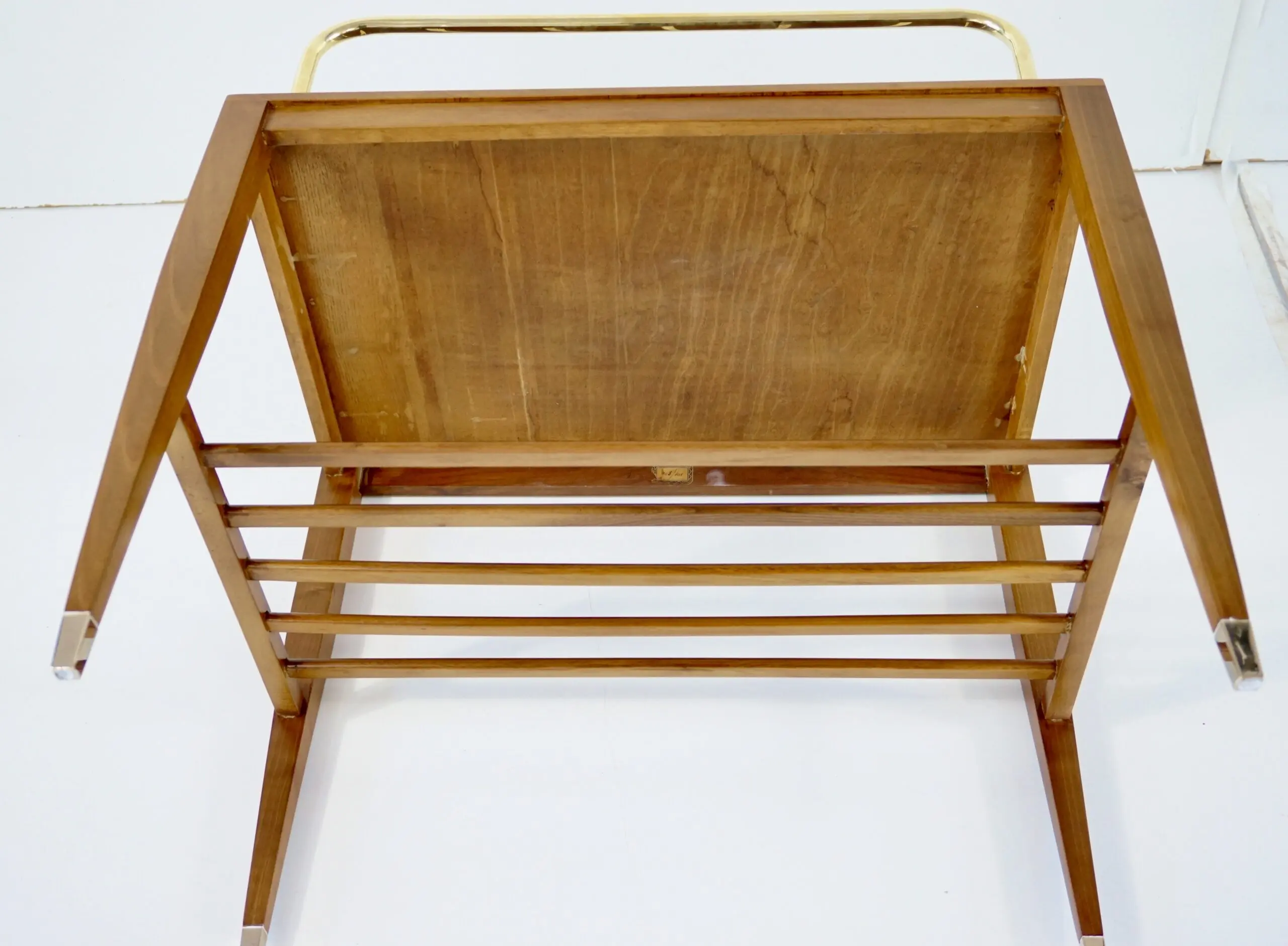 Gio Ponti Walnut Side Table, Luggage Rack for Hotel Royal Naples, 1955 — photo 17