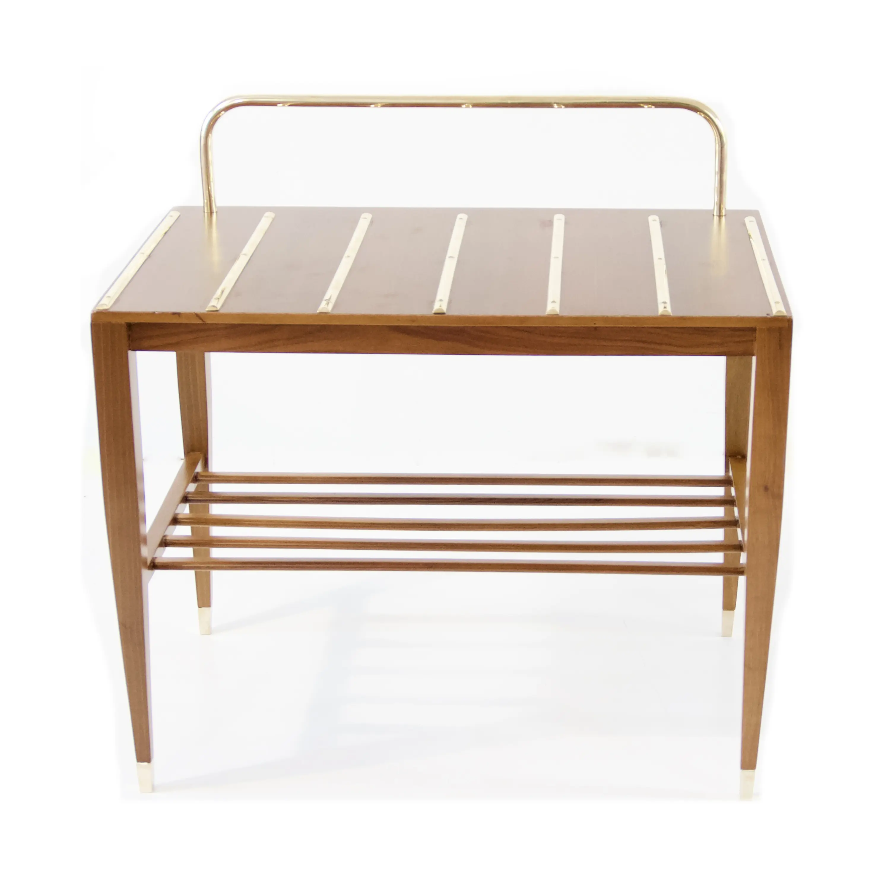 Gio Ponti Walnut Side Table, Luggage Rack for Hotel Royal Naples, 1955 — image 1