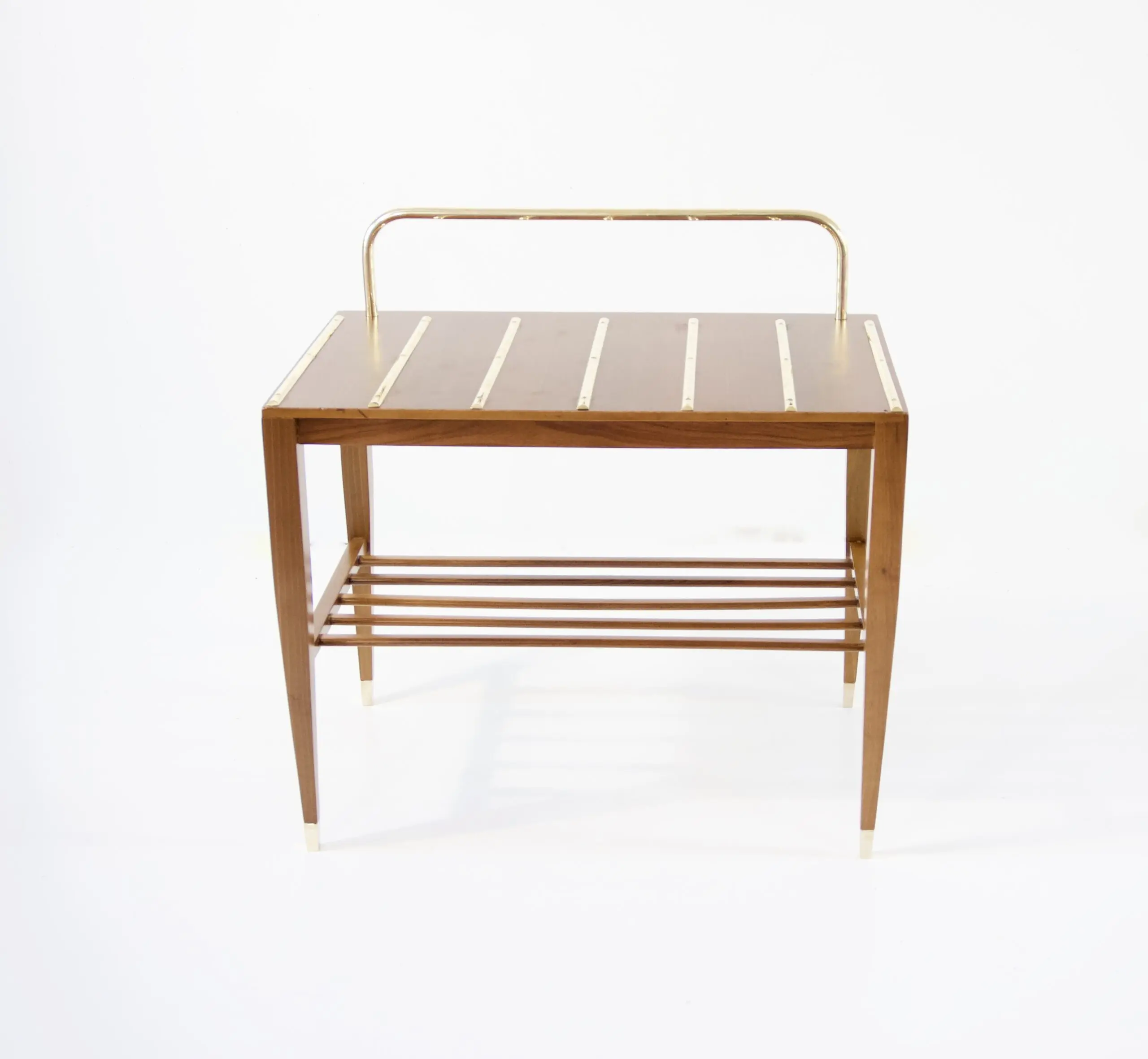 Gio Ponti Walnut Side Table, Luggage Rack for Hotel Royal Naples, 1955 — image 2