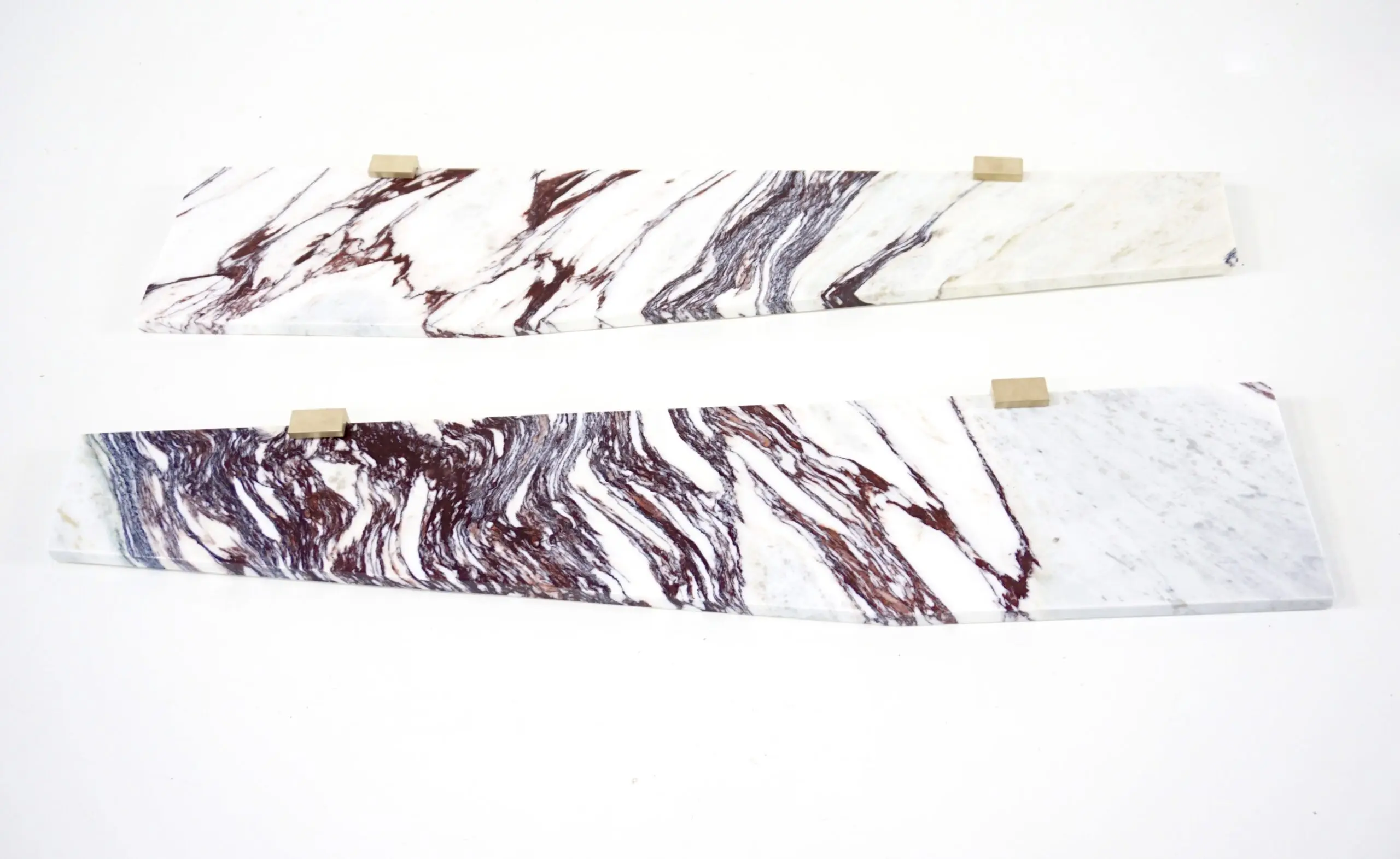 Large pair of Wall Mounted Marble, Brass Console "Angel Wings" by Lorenzo Ciompi, 2022 — photo 16