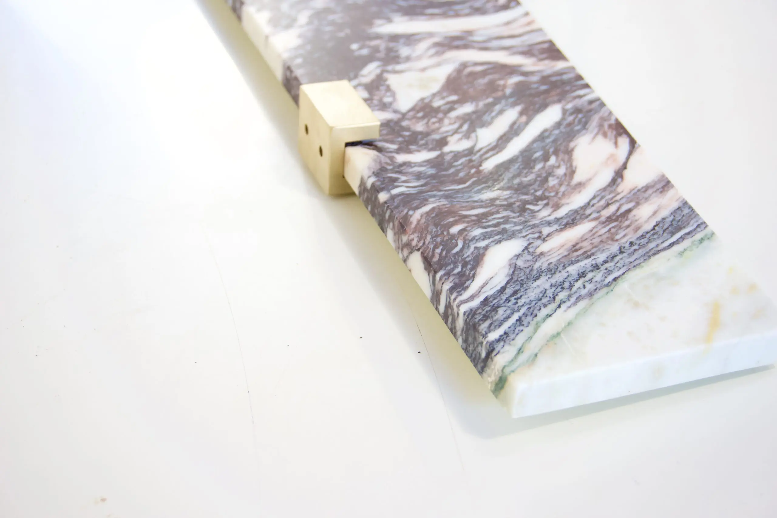 Large pair of Wall Mounted Marble, Brass Console "Angel Wings" by Lorenzo Ciompi, 2022 — photo 15