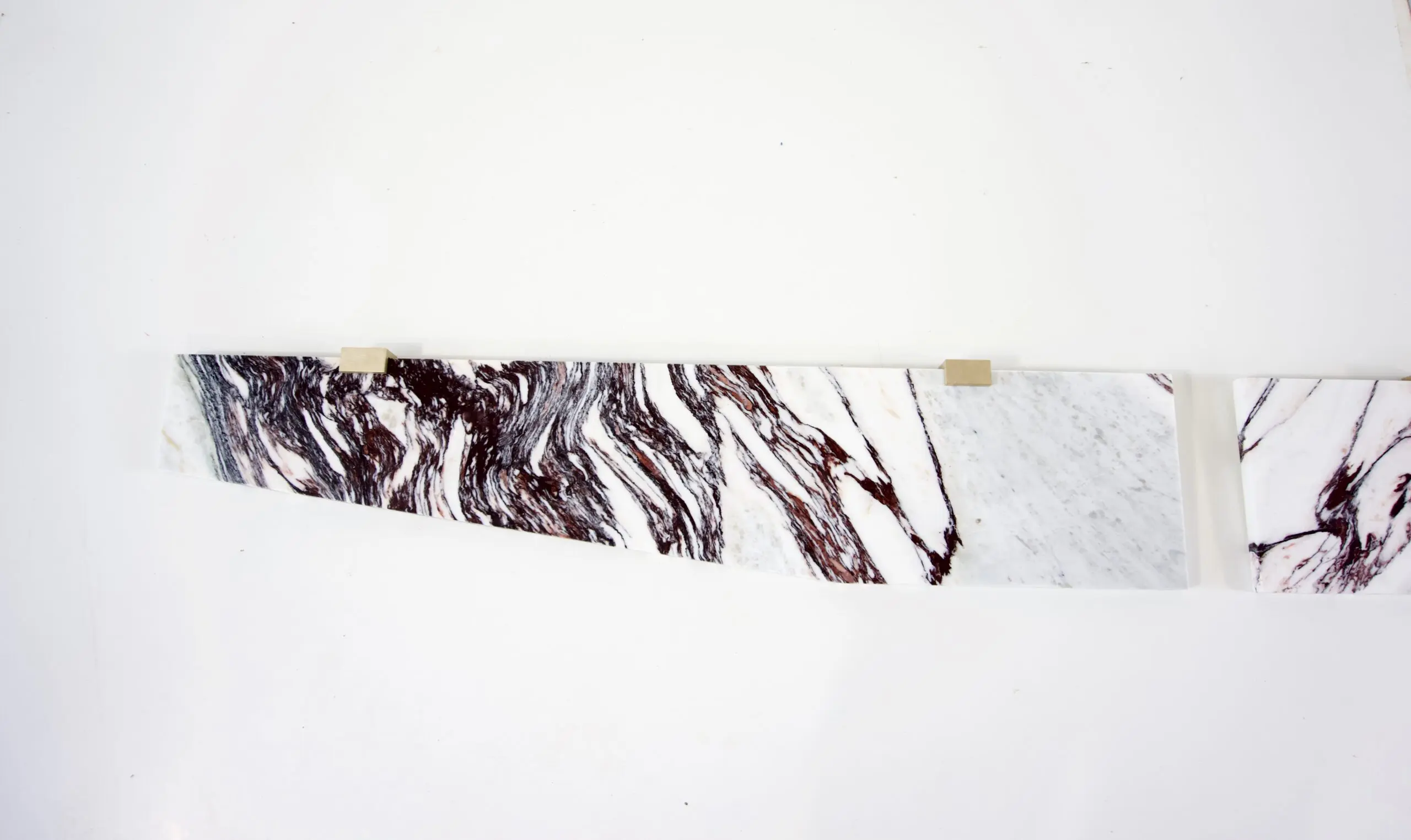 Large pair of Wall Mounted Marble, Brass Console "Angel Wings" by Lorenzo Ciompi, 2022 — photo 5