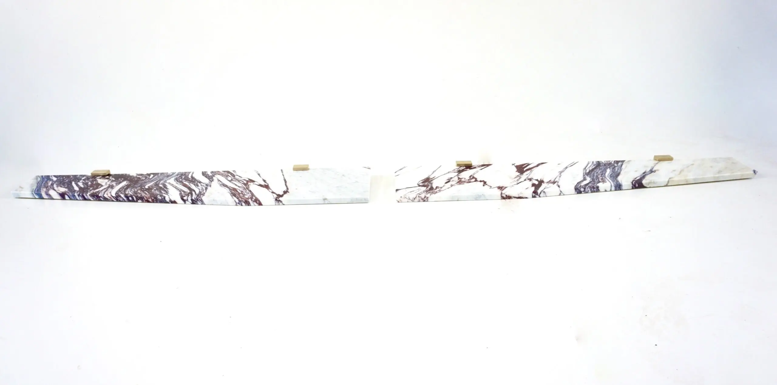 Large pair of Wall Mounted Marble, Brass Console "Angel Wings" by Lorenzo Ciompi, 2022 — photo 4