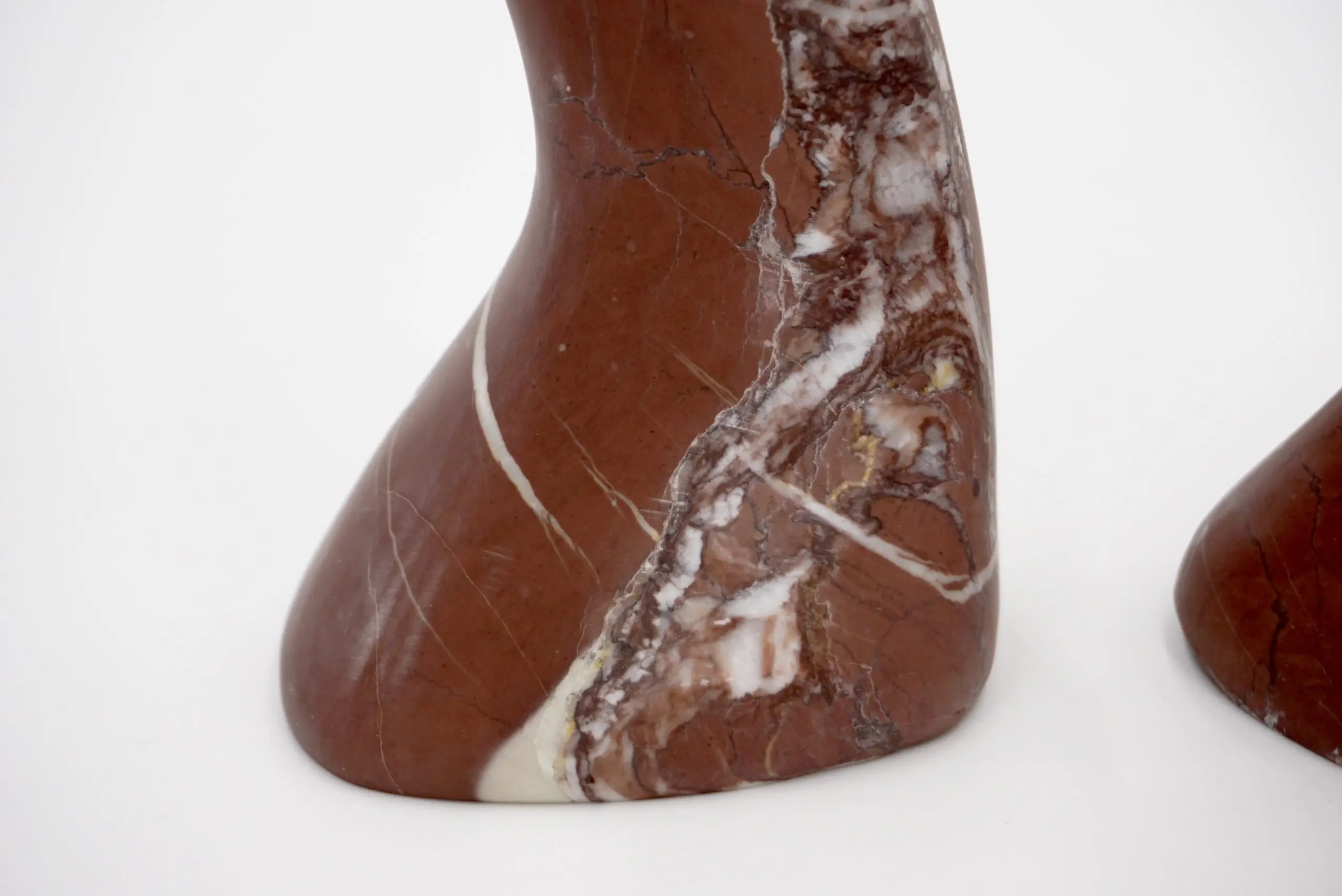 Pair of Coral Red Snake Sculptural Marble Candlesticks, by Lorenzo Ciompi 2023 — photo 18