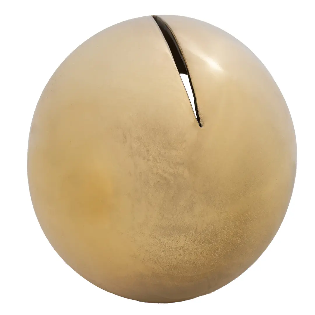 "GOLDEN EGGS" pair of golden glazed ceramic lamps, tribute to Lucio Fontana — image 3