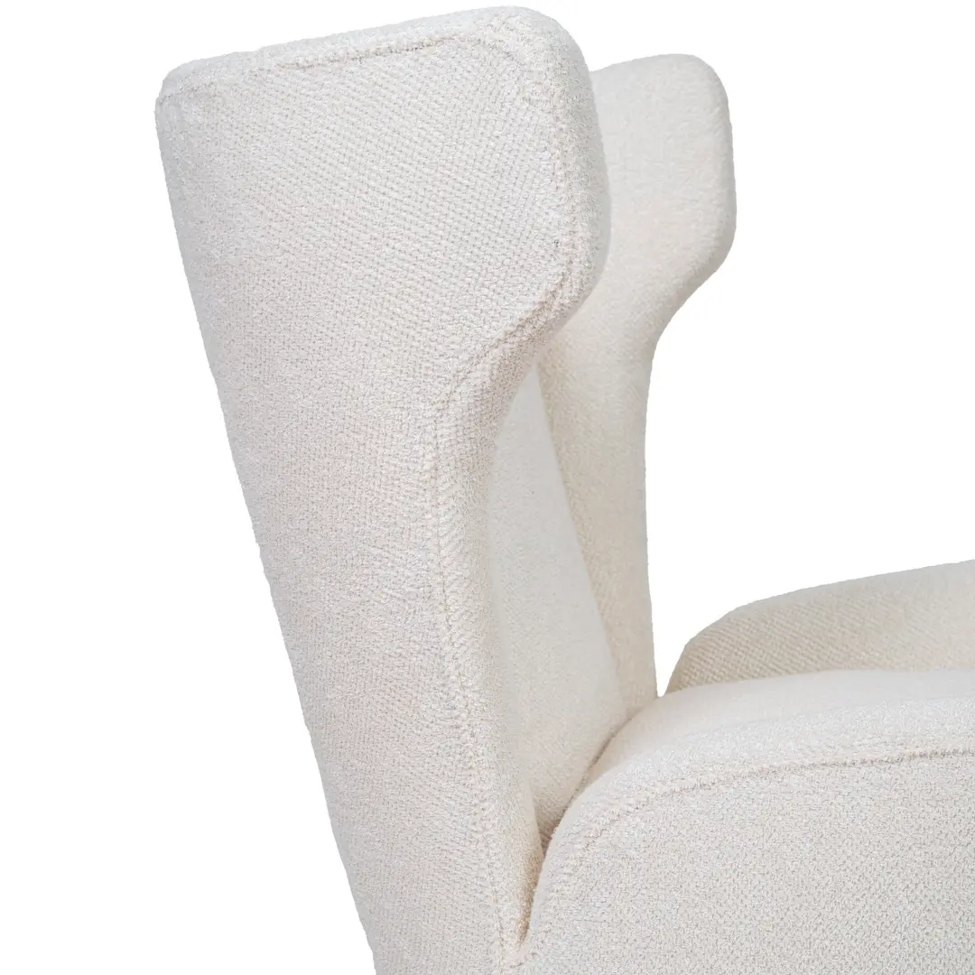 pair of Paolo Buffa white  bouclette high wingback  Bergere armchairs, 1950 — photo 7