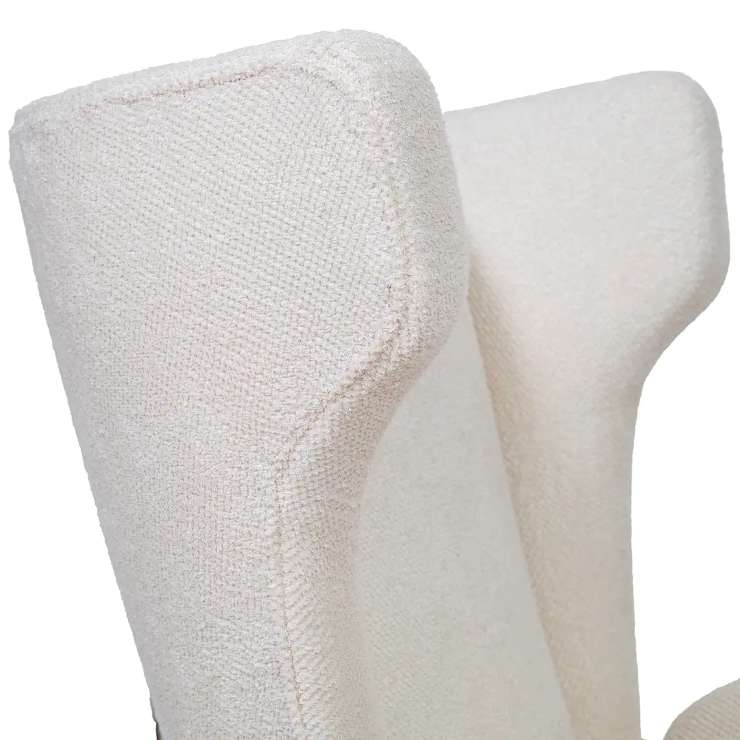 pair of Paolo Buffa white  bouclette high wingback  Bergere armchairs, 1950 — photo 8