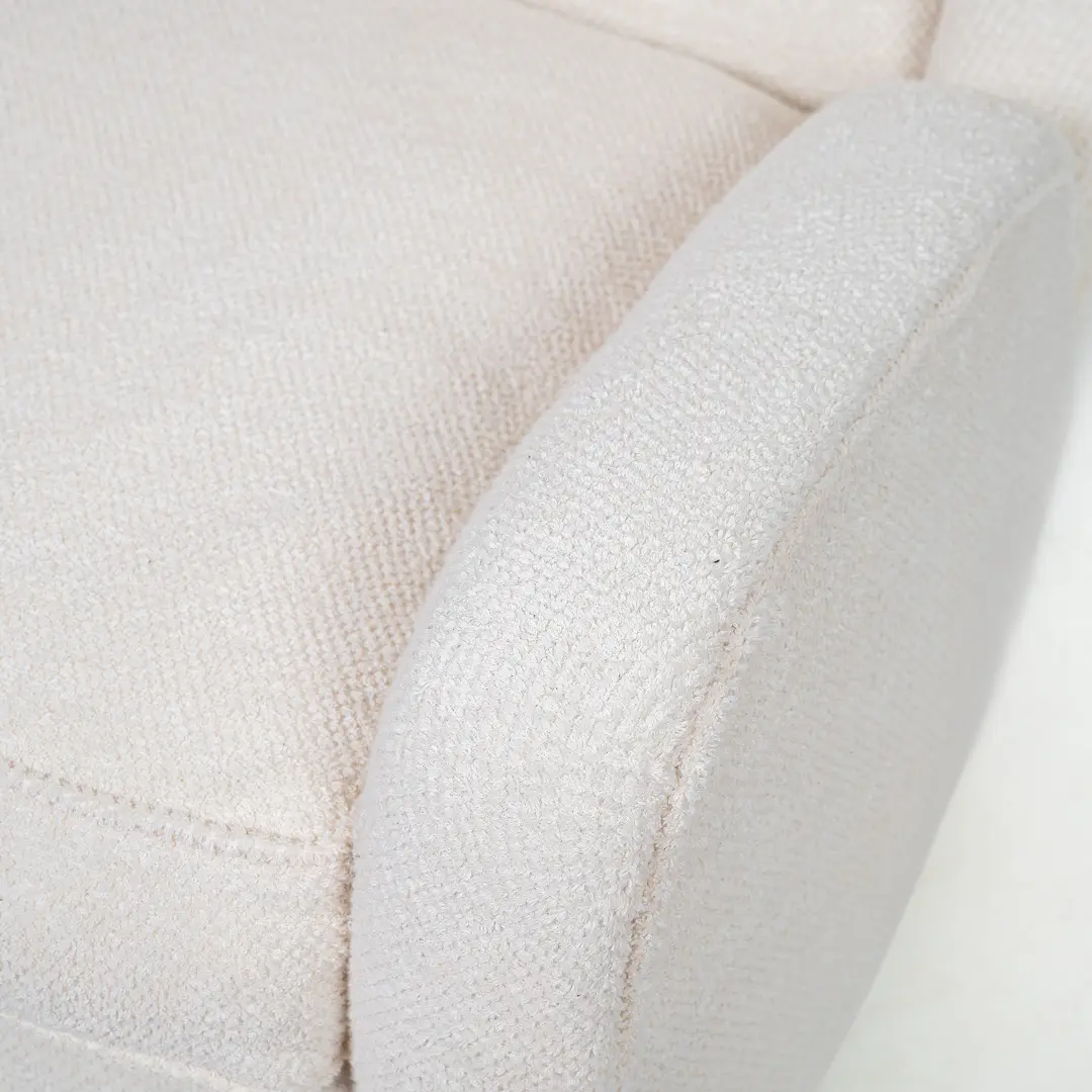 pair of Paolo Buffa white  bouclette high wingback  Bergere armchairs, 1950 — photo 16