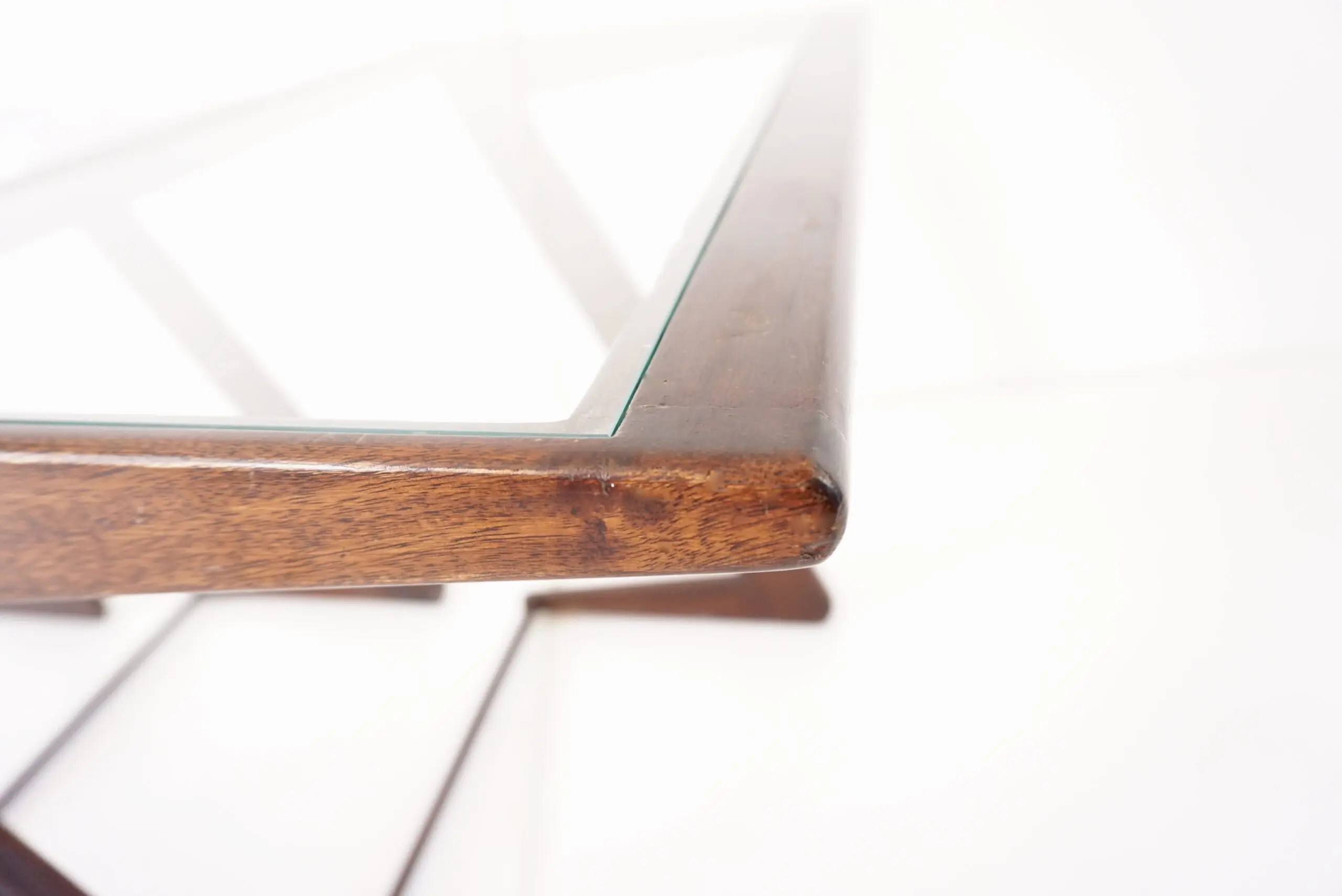 Giuseppe Scapinelli set of three nesting side tables, teak and glass, 1950 — photo 22