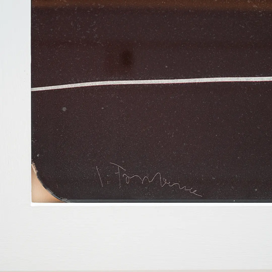 Lucio Fontana "Concetto Spaziale" black, red and white oil on glass, signed 1956 — image 2