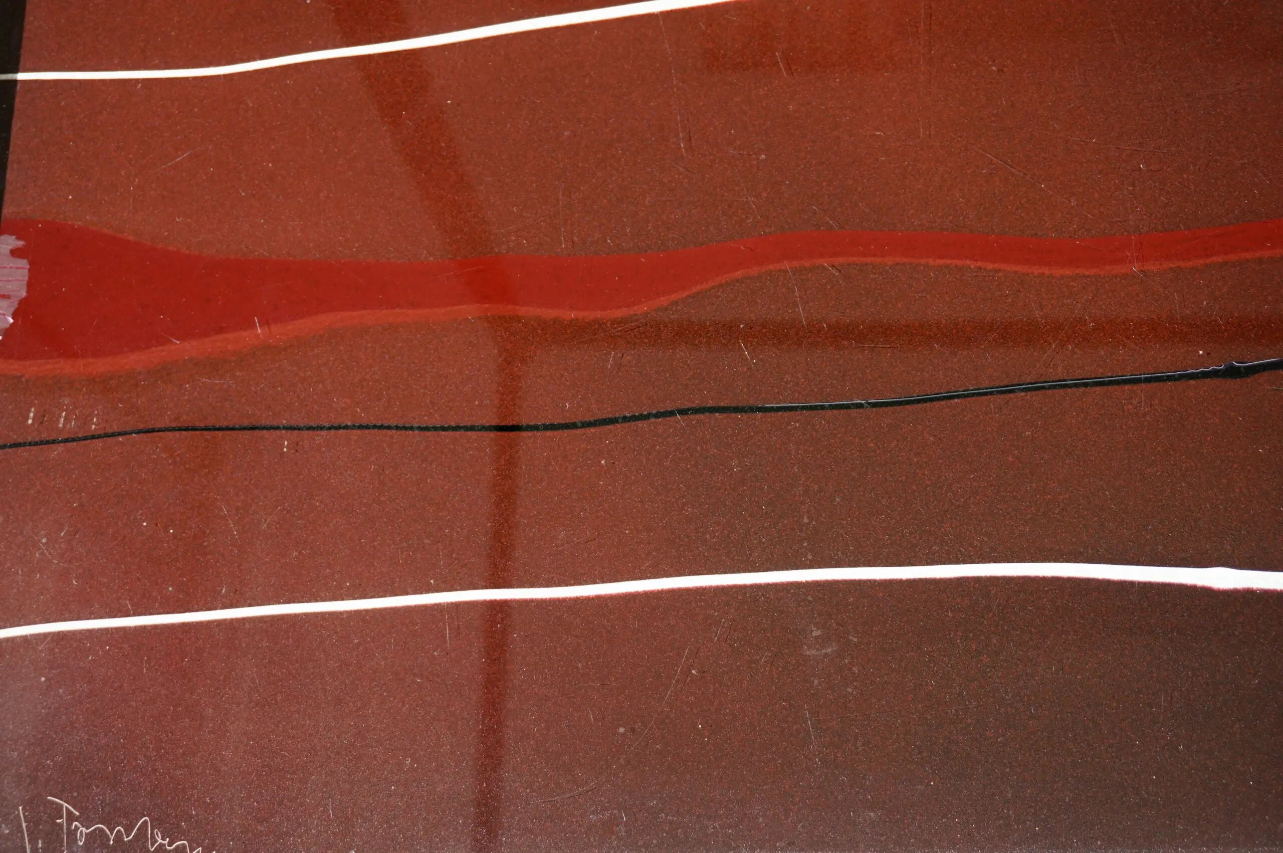 Lucio Fontana "Concetto Spaziale" black, red and white oil on glass, signed 1956 — photo 13