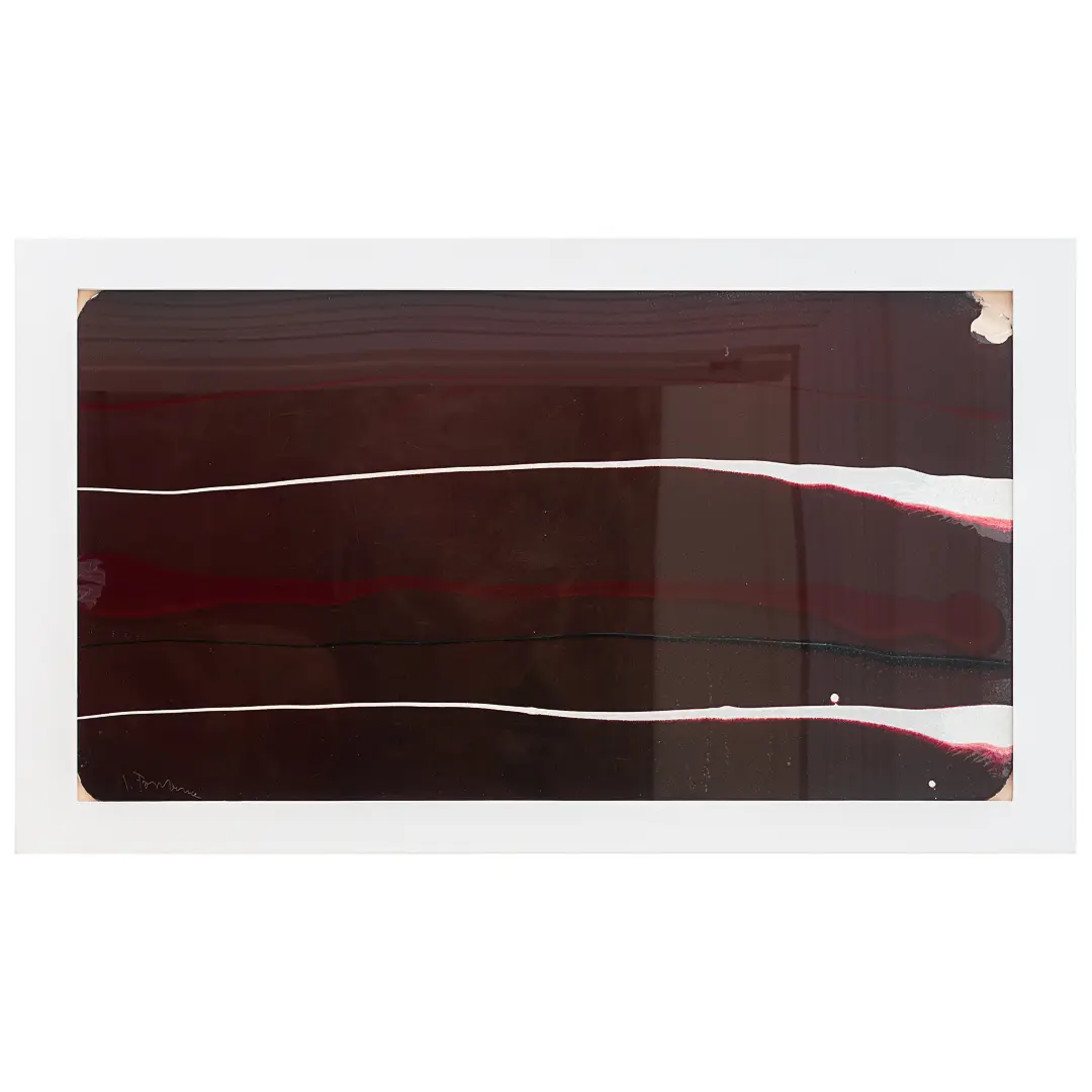 Lucio Fontana "Concetto Spaziale" black, red and white oil on glass, signed 1956 — lucio fontana