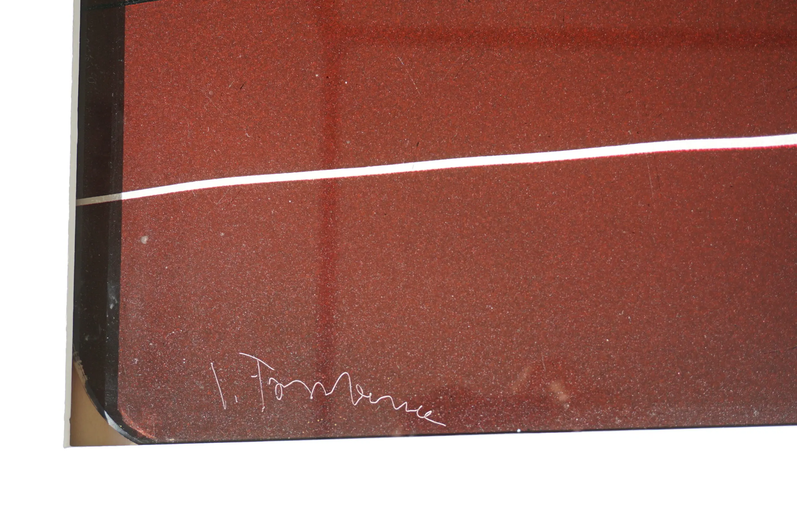 Lucio Fontana "Concetto Spaziale" black, red and white oil on glass, signed 1956 — photo 12