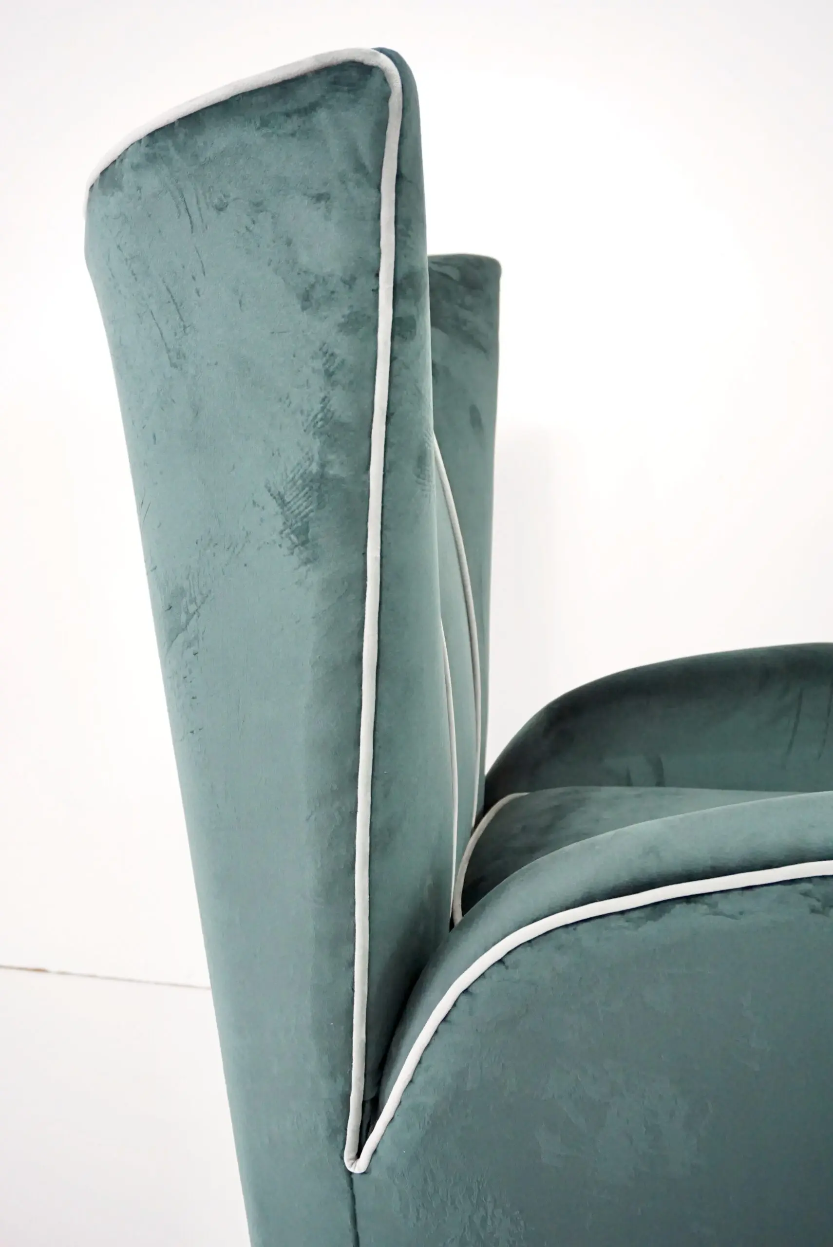 pair of green velvet  Paolo Buffa armchairs,1950 — photo 14
