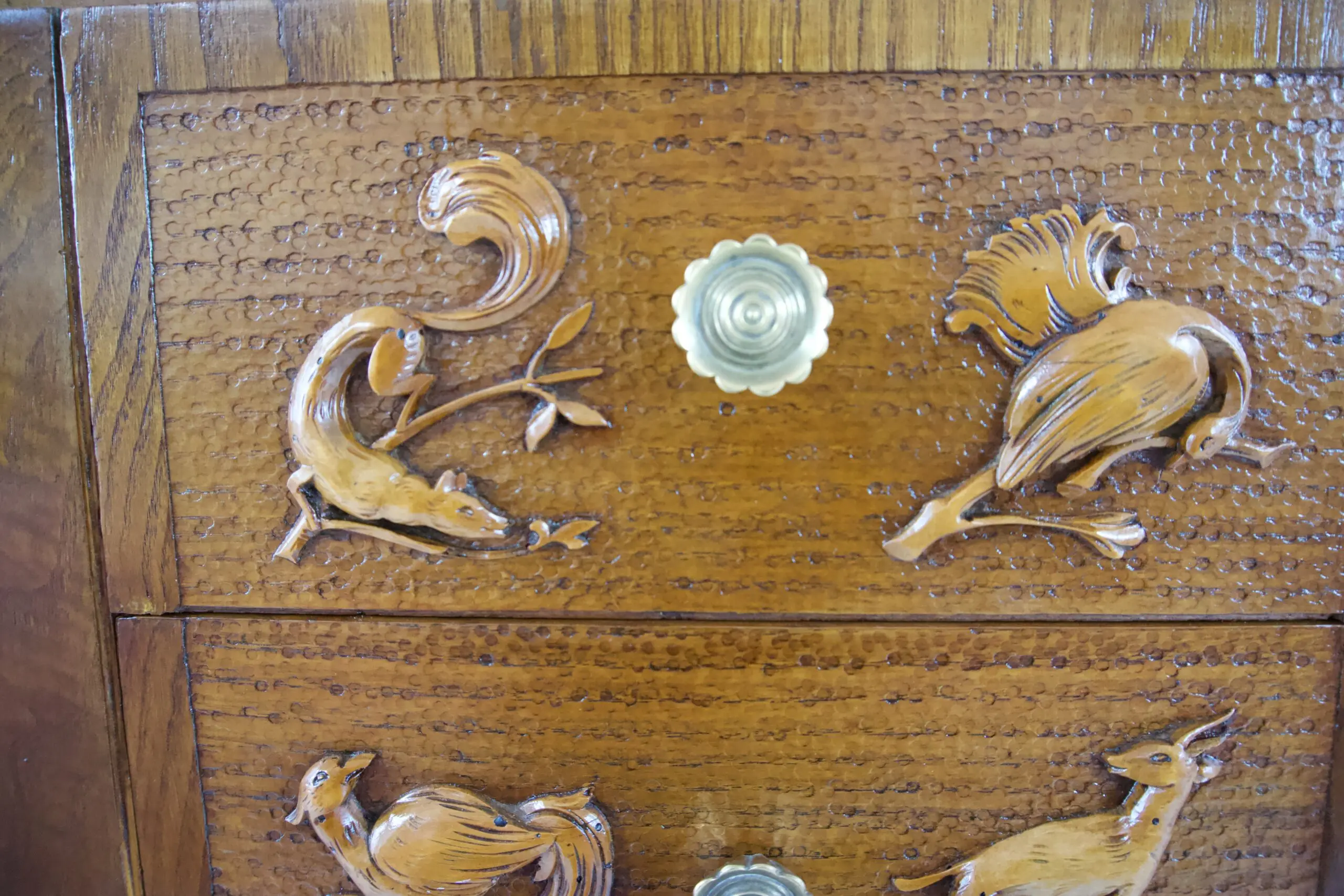 Pierluigi Colli sideboard carved wood, veneered root, two doors, drawers, 1940 — photo 8